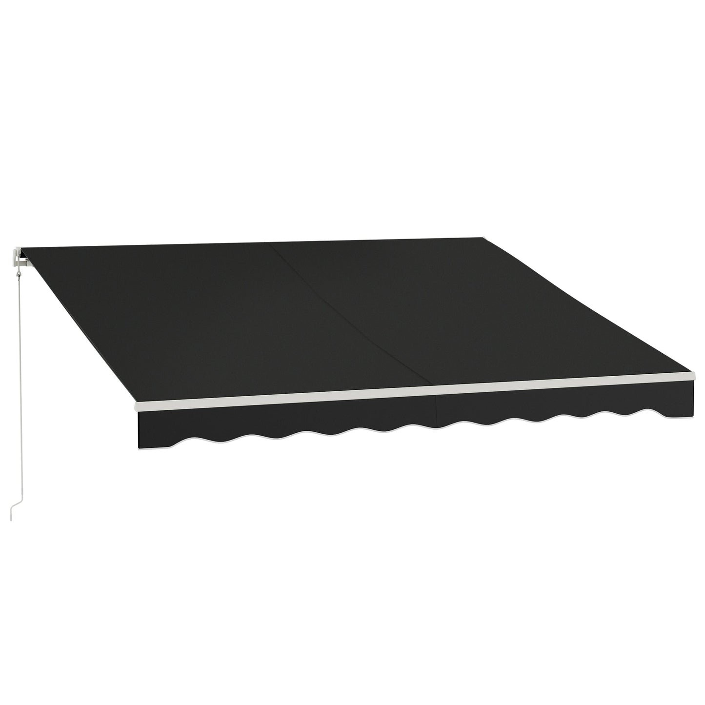 12' x 10' Electric Awning, Retractable Awning Sun Shade Shelter with Remote Controller, Manual Crank Handle and Aluminum Frame, for Deck, Balcony, Yard, Black