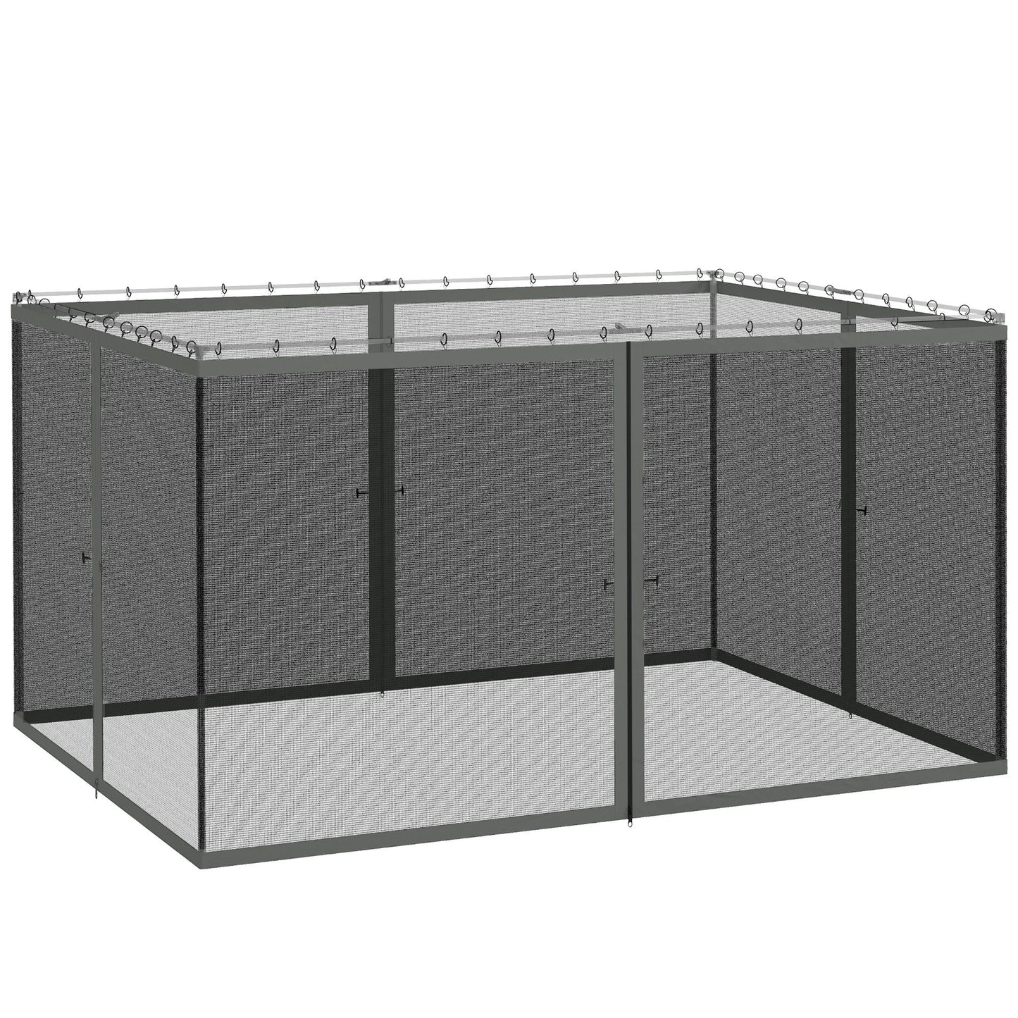 Replacement Mosquito Netting for Gazebo 10' x 13' Black Screen Walls for Canopy with Zippers for Parties and Outdoor Activities, Dark Grey