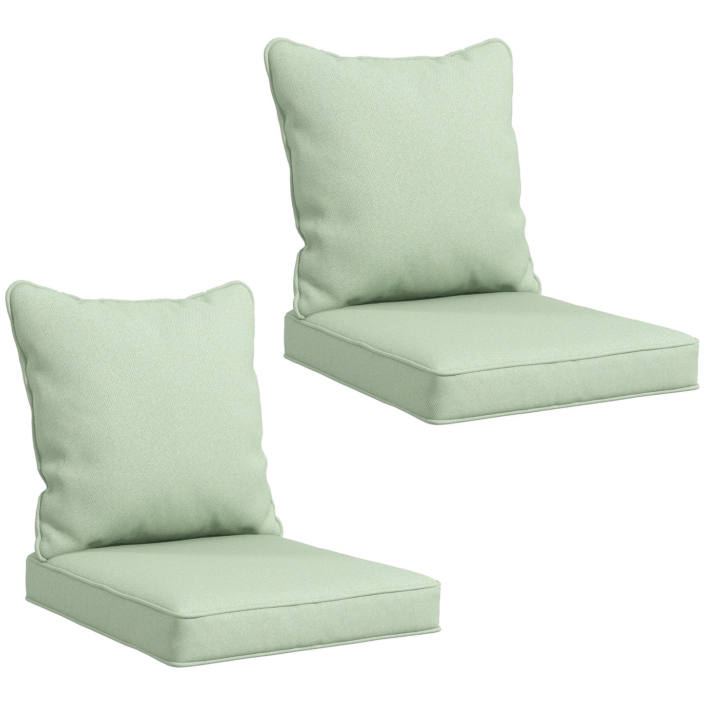 4-Piece Patio Chair Cushions Pillows, Back and Seat Replacement Patio Cushions Set for Indoor Outdoor Garden Furniture, Green