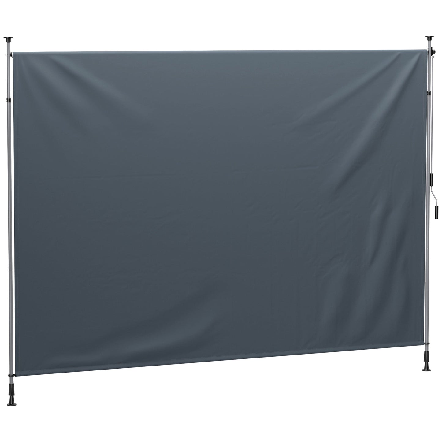 11.5' x 10' Retractable Patio Awning, Manual Outdoor Privacy Screen with UPF30+ & Water-Resistant Fabric for Patio, Balcony, Terrace, Pool, Dark Grey