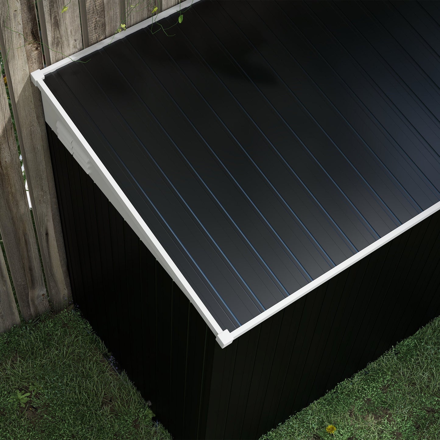 4' x 6' Steel Garden Storage Shed Lean to Shed Outdoor Metal Tool House with Lockable Door and 2 Air Vents for Backyard, Patio, Lawn, Dark Grey