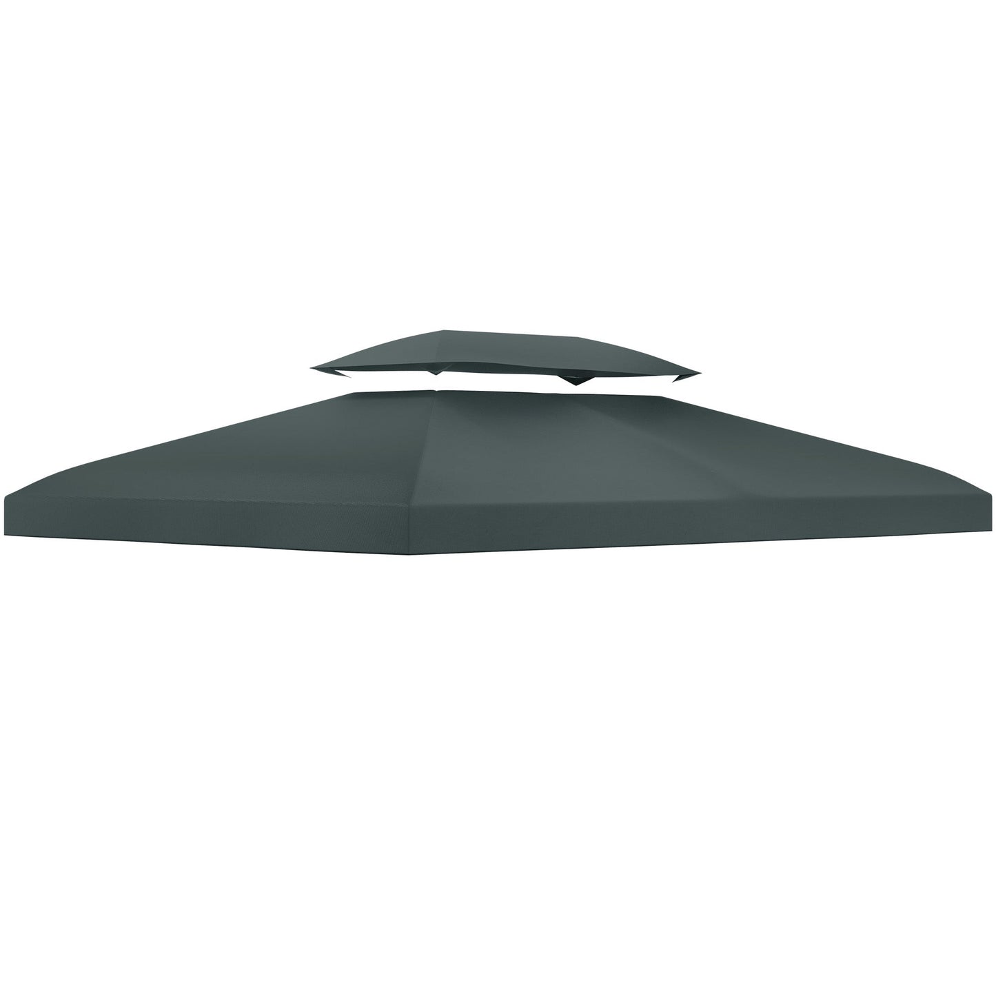 13.1' x 9.8' Gazebo Replacement Canopy 2 Tier Top UV Cover Pavilion Garden Patio Outdoor, Grey (TOP ONLY)