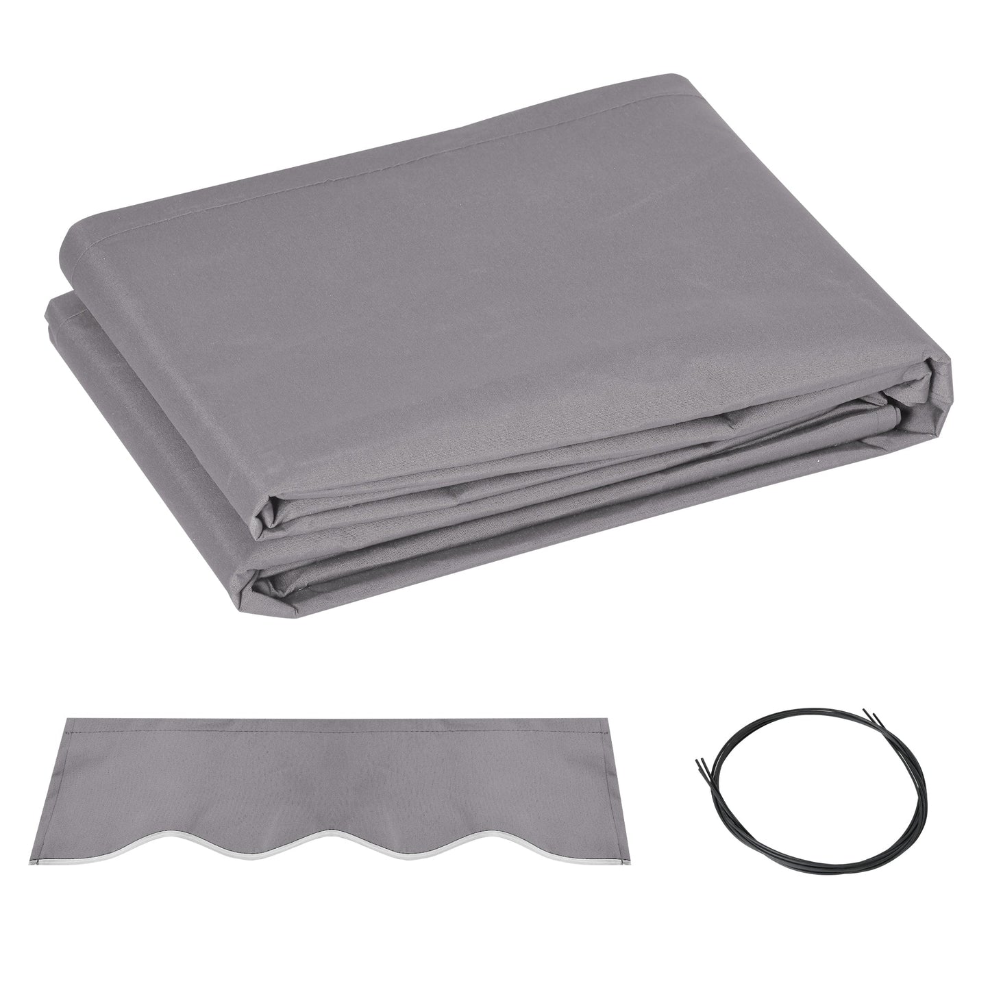11' x 10' Retractable Awning Fabric Replacement Outdoor Sunshade Canopy Awning Cover, UV Protection, Light Grey