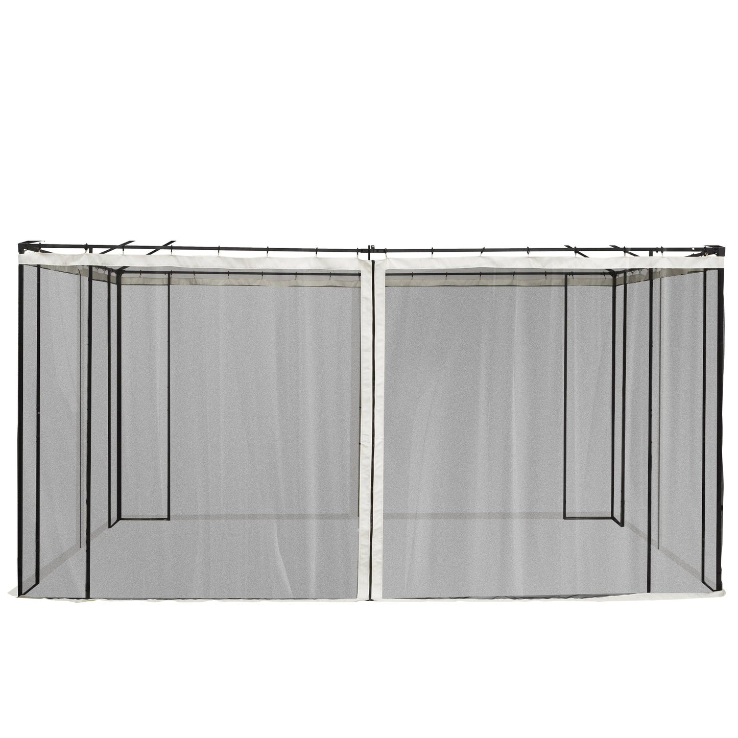 Replacement Mosquito Netting for Gazebo 10' x 13' Black Screen Walls for Canopy with Zippers for Parties and Outdoor Activities, Cream White