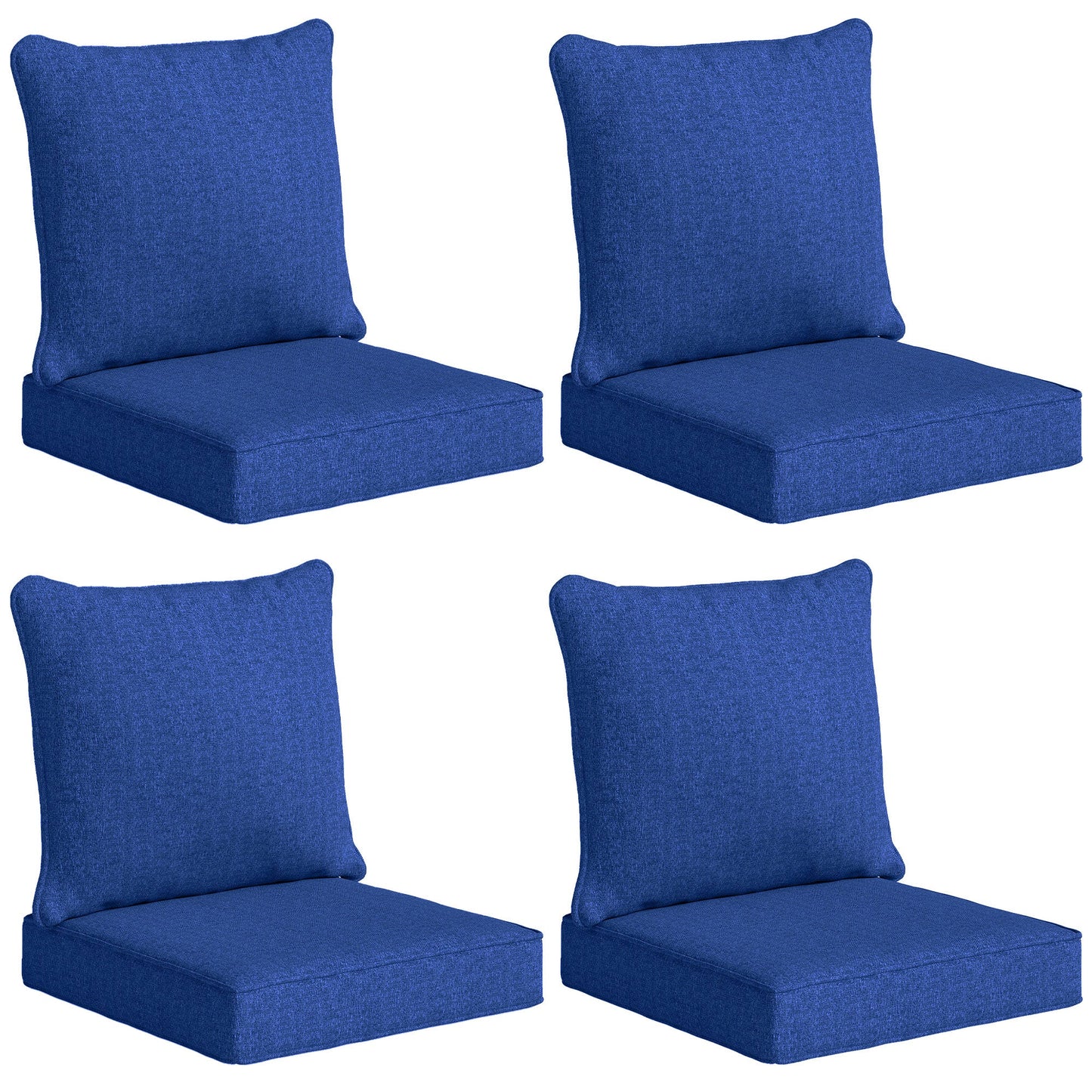 Outdoor Chair Cushions Set of 4, 24" x 24" Fade Resistant Patio Chair Cushions for Outdoor Furniture, Outdoor Seat Cushions, Navy Blue