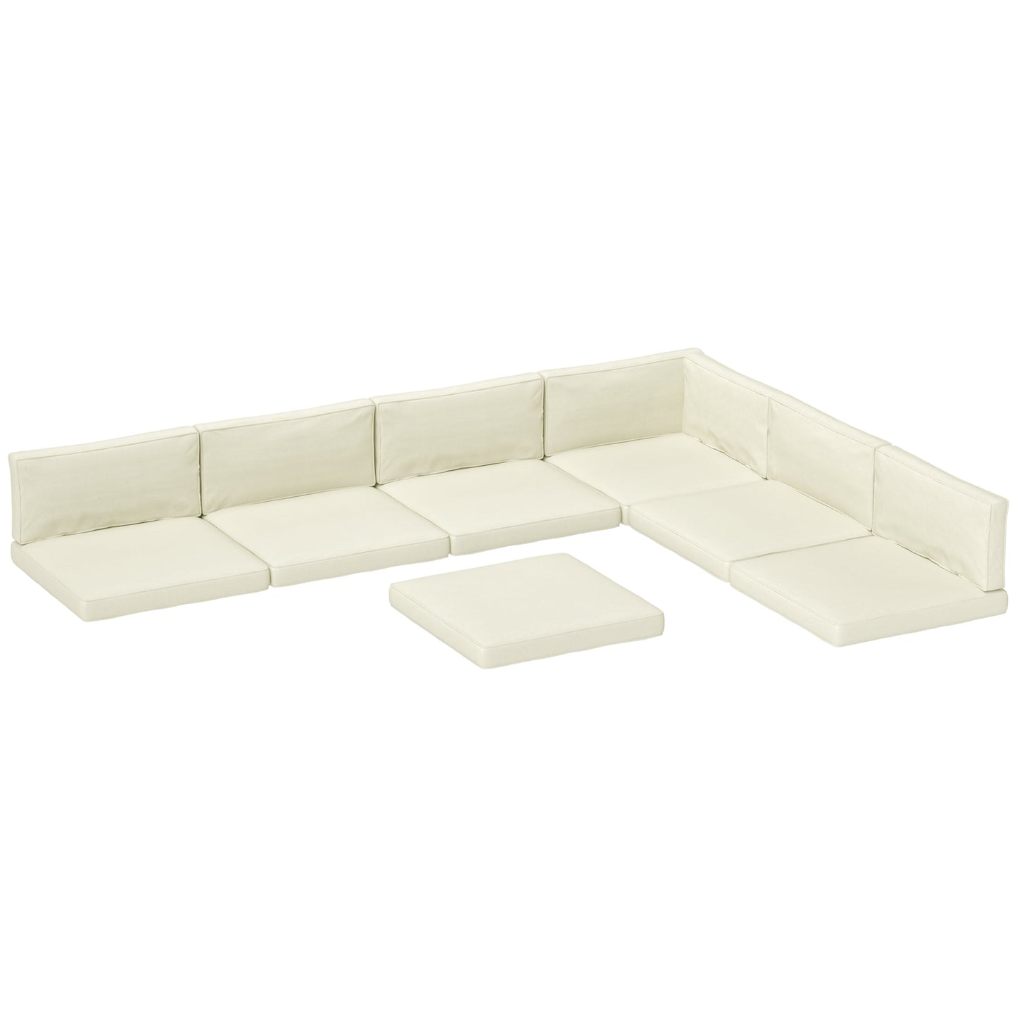 Patio Chair Cushions for Rattan Furniture, 14 Piece Outdoor Seat Cushions Pad for Patio Conversation Set, 7 Seat Cushions and 7 Back Cushions, Cream White