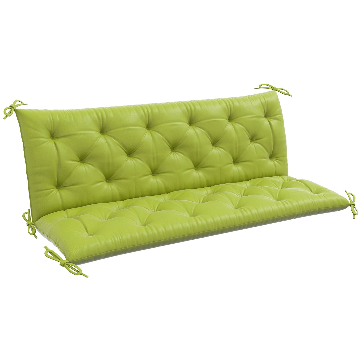 Porch Swing Cushion Garden Bench Cushion with Backrest, Non-Slip 3-Seater Thick Pad, Swing Chair Mat Replacement for Indoor and Outdoor, 59.1" x 38.6", Light Green