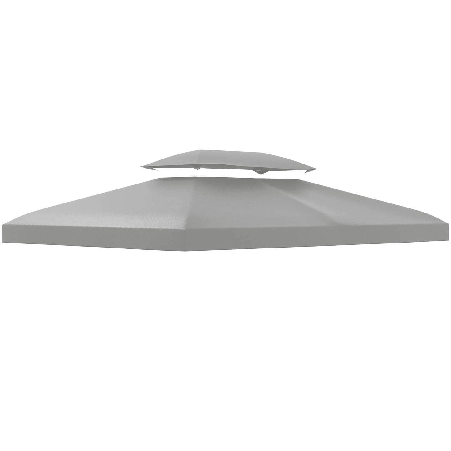 13.1' x 9.8' Gazebo Replacement Canopy 2 Tier Top UV Cover Pavilion Garden Patio Outdoor, Light Grey (TOP ONLY)