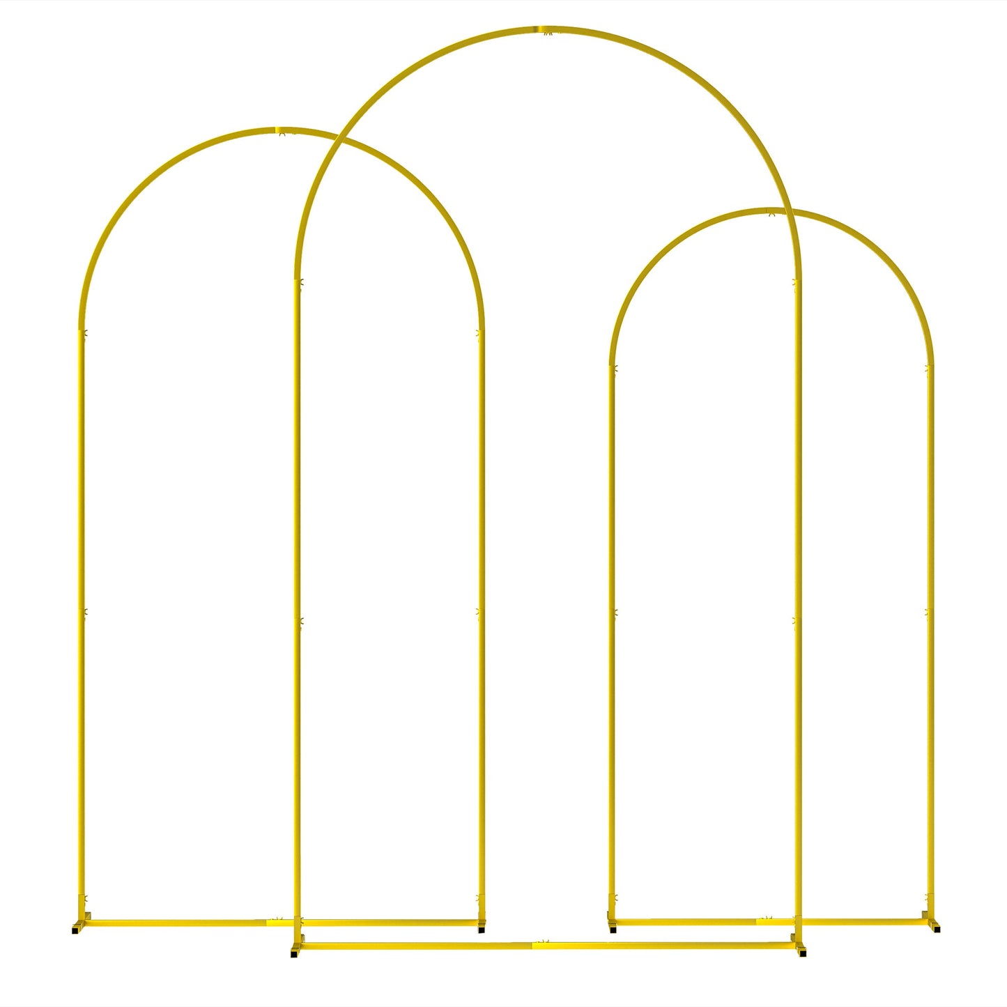 Wedding Arch, 7/6.5/6 ft Metal Balloon Arch Backdrop Stand Set of 3 for Birthday Party, Bridal Shower, Graduation, Ceremony, Banquet Decorations, Gold