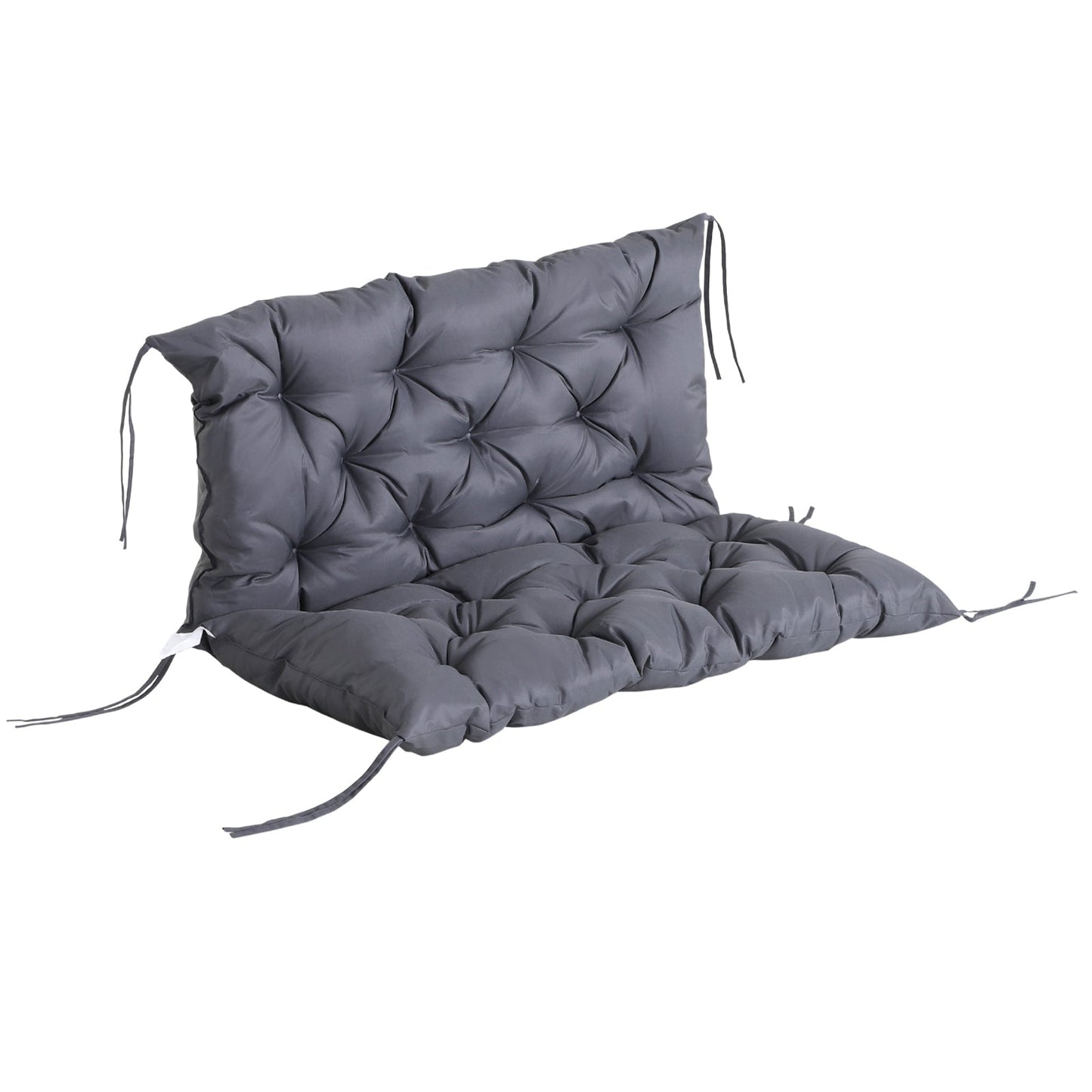 Porch Swing Cushion Garden Bench Cushion with Backrest, Non-Slip 2-seater Thick Pad, Swing Chair Mat Replacement for Indoor and Outdoor, 39.4" x 38.6", Dark Grey