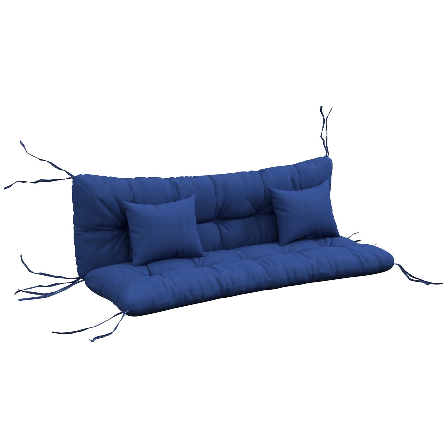 4-Piece Patio Chair Cushions Pillows with Back and Pillows, Seat Replacement Patio Cushions Set with Ties for Indoor Outdoor Garden Furniture, WITHOUT SWING, Navy Blue
