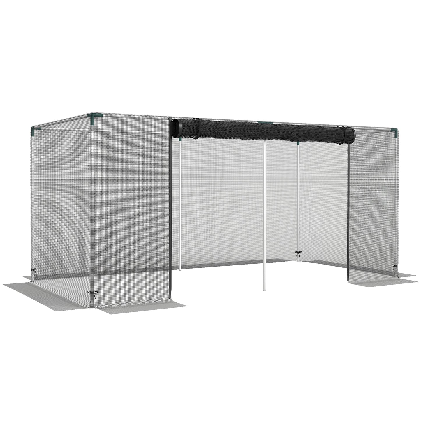 8' x 4' Crop Cage, Plant Protection Tent with Zippered Door and Galvanized Steel Frame, Fruit Cage Netting Cover for Garden, Yard, Lawn, Black