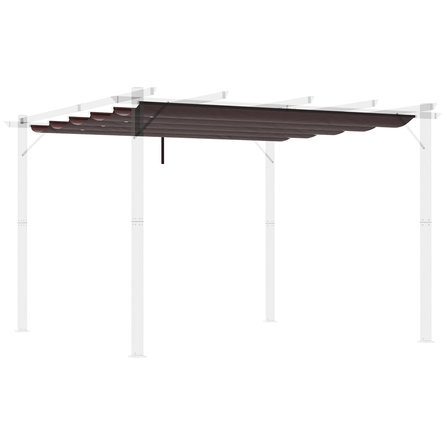 Retractable Replacement Pergola Canopy for 10' x 10' Pergola, Pergola Cover Replacement, Coffee