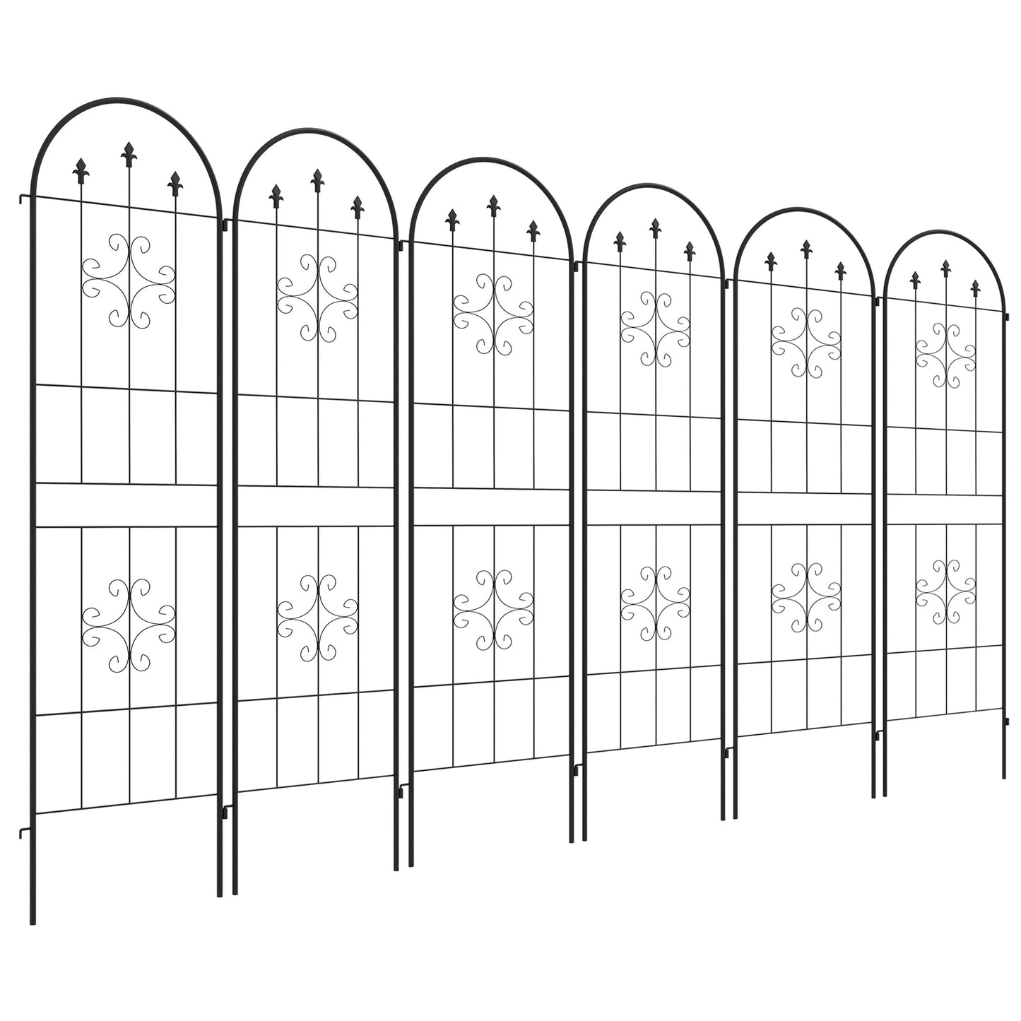 6 Pack Garden Trellis, 20" x 71" Plant Support Metal Trellis for Climbing Plants Flowers, Arrow Design