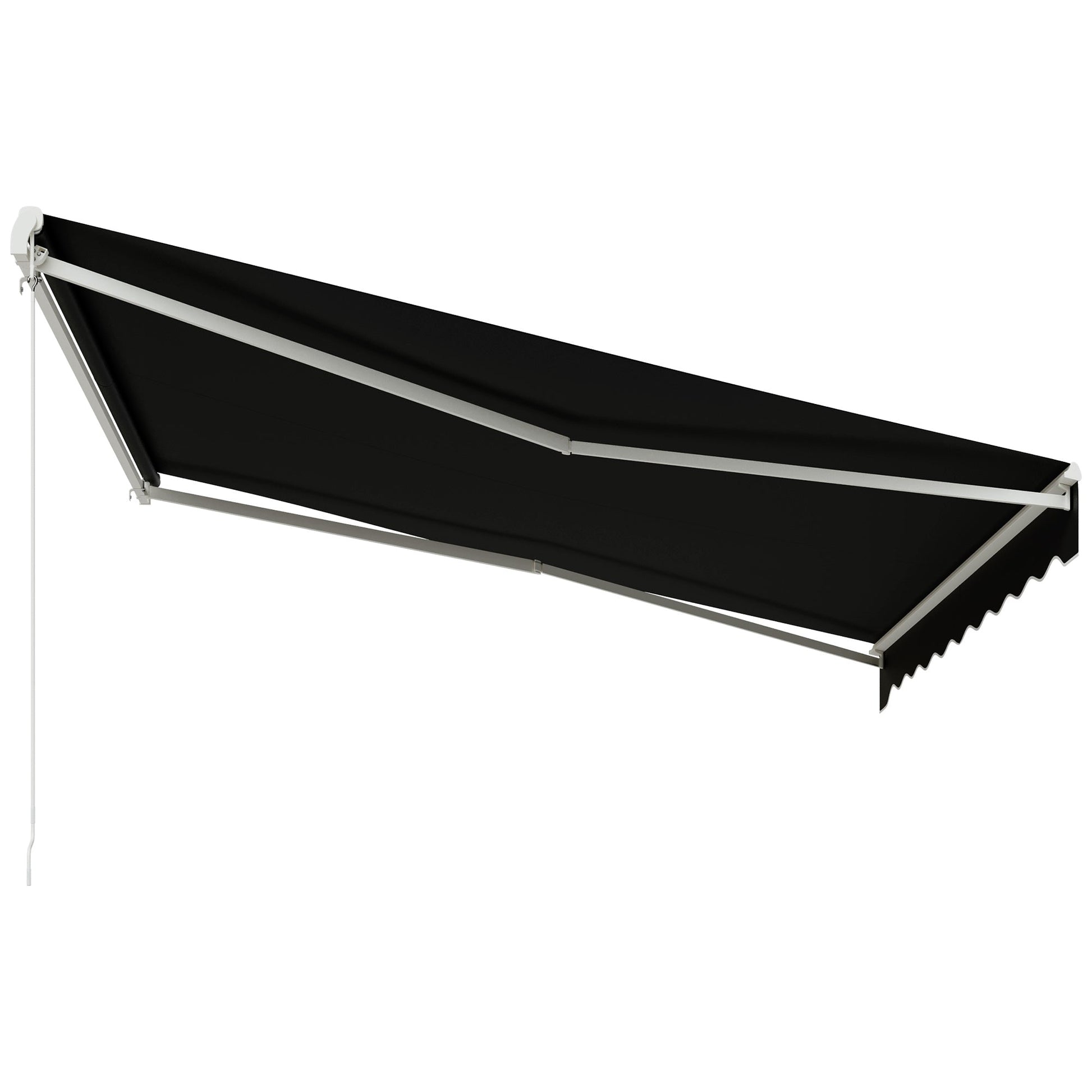 12' x 10' Electric Awning, Retractable Awning Sun Shade Shelter with Remote Controller, Manual Crank Handle and Aluminum Frame, for Deck, Balcony, Yard, Black