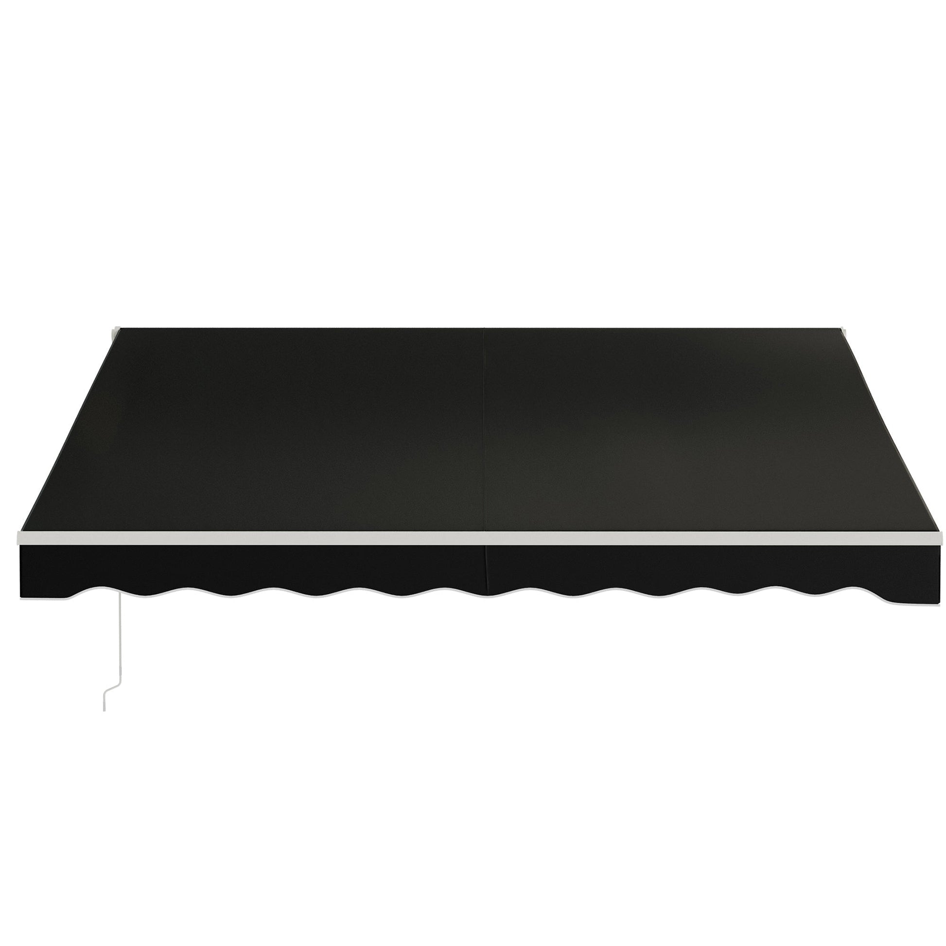 12' x 10' Electric Awning, Retractable Awning Sun Shade Shelter with Remote Controller, Manual Crank Handle and Aluminum Frame, for Deck, Balcony, Yard, Black