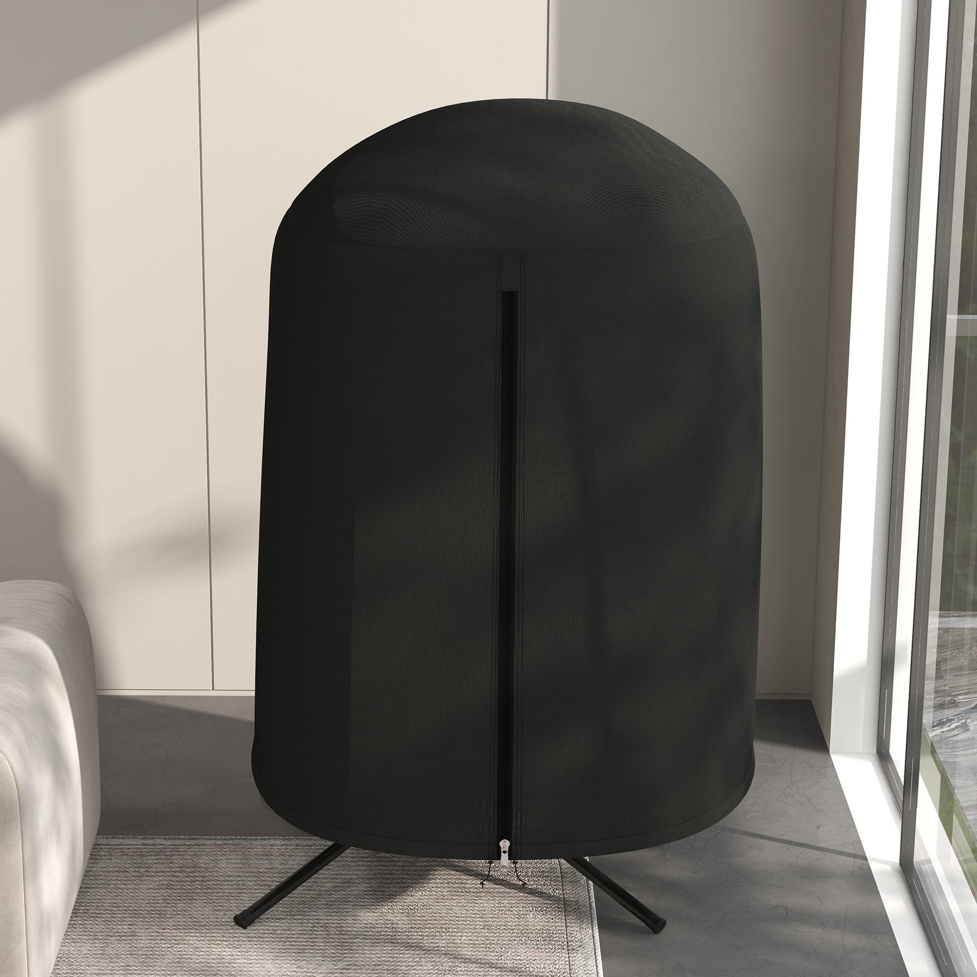 Hanging Egg Chair Cover, Outdoor Single Swing Chair Cover, Waterproof Anti-dust Furniture Protector with Zipper, 420D Oxford Fabric for Φ50.4" x 74.8" H Stand, Black