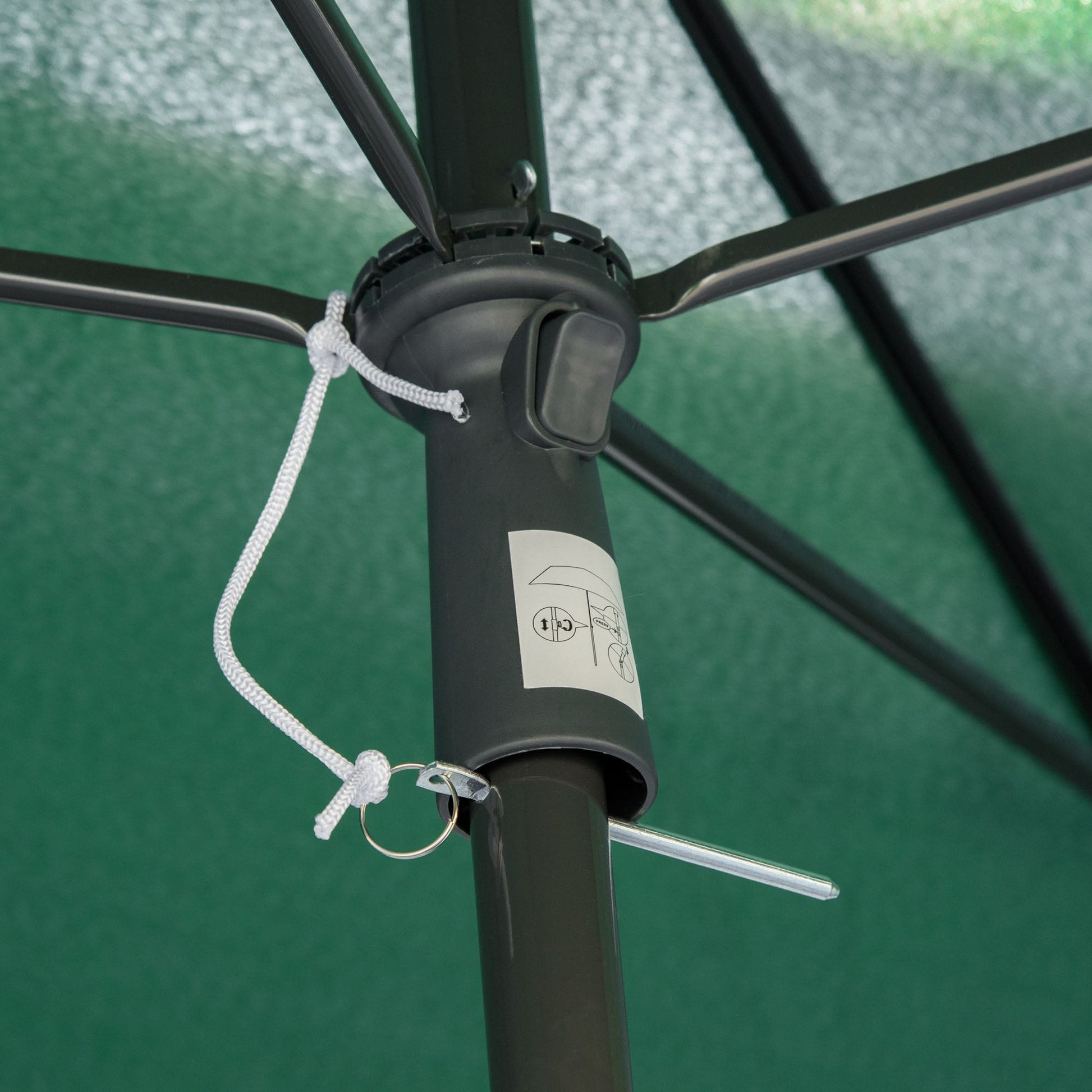 6.5x4ft Rectangle Patio Umbrella Aluminum Tilt Adjustable Garden Parasol Sun Shade Outdoor Canopy Green