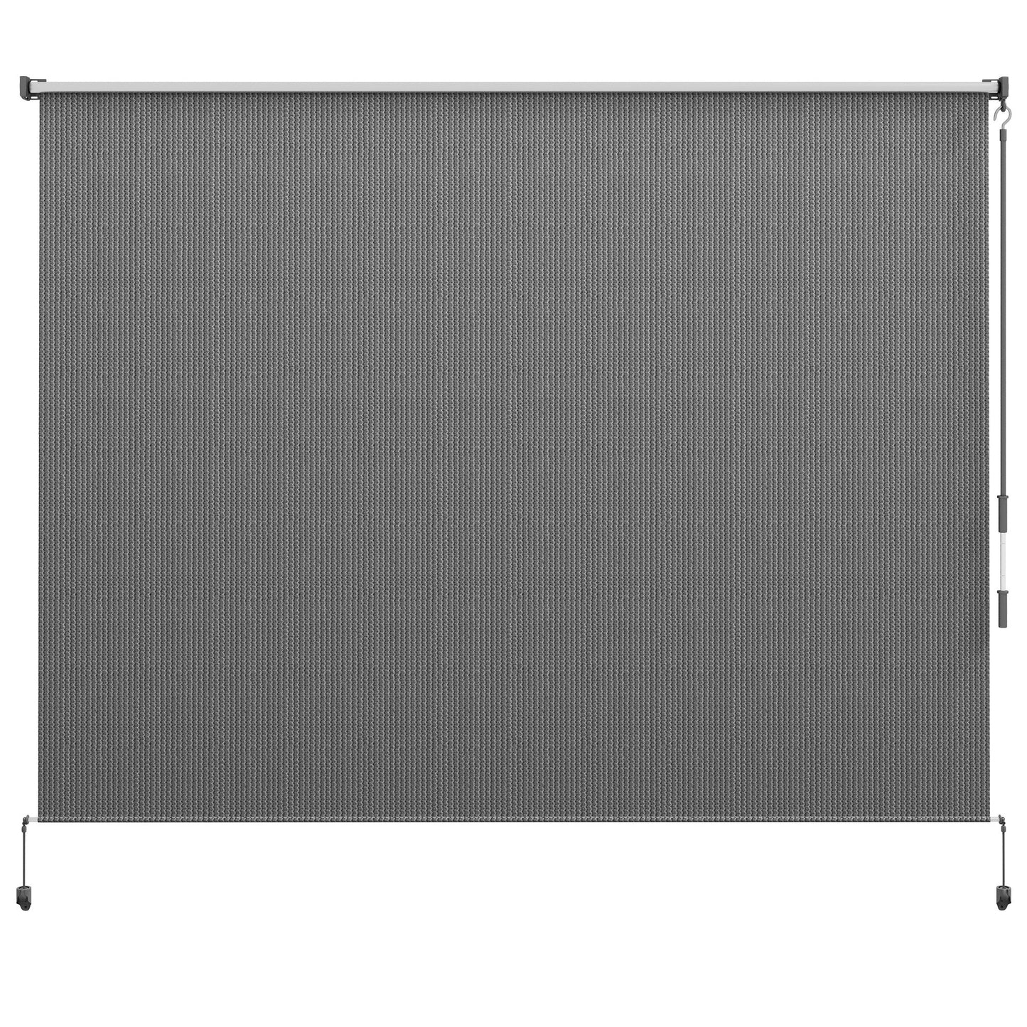 8'W x 6'H Roller Shades, Outdoor Blinds Cordless Roll Up Shade for Porch Balcony Gazebo, Light Grey