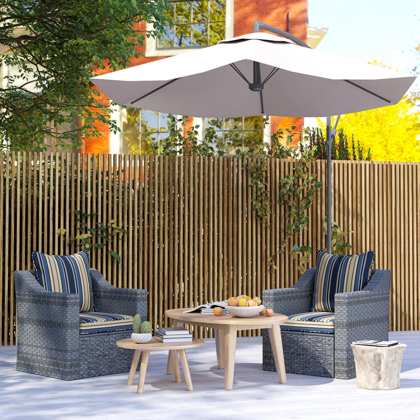 4-Piece Patio Chair Cushions Pillows, Back and Seat Replacement Patio Cushions Set for Indoor Outdoor Garden Furniture, Blue Strip