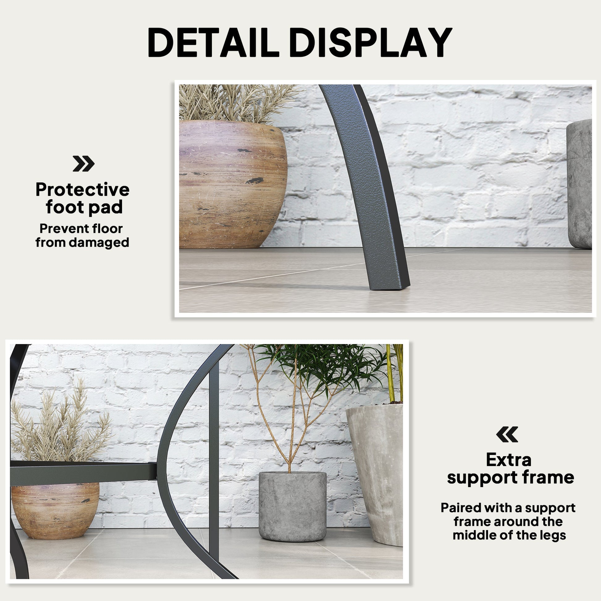 Outdoor Dining Table for Four, Patio Table with Parasol Hole, Square Garden Table with Slatted Metal Plate Top for Backyard, Poolside, Dark Grey