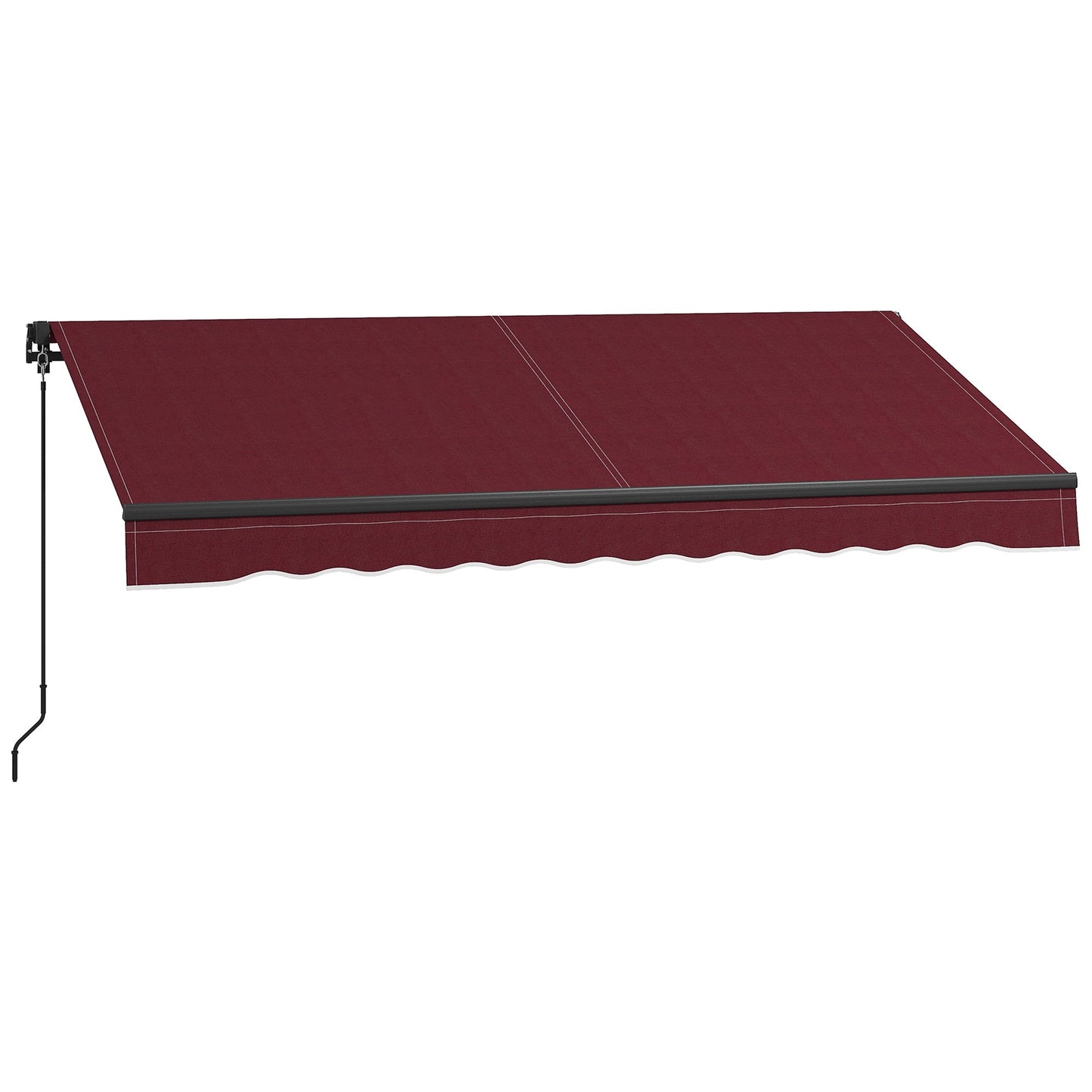  10' x 8' Retractable Awning, Patio Awning Sunshade Shelter with Manual Crank Handle, 280gsm UV Resistant Fabric and Aluminum Frame, for Balcony, Yard, Wine Red
