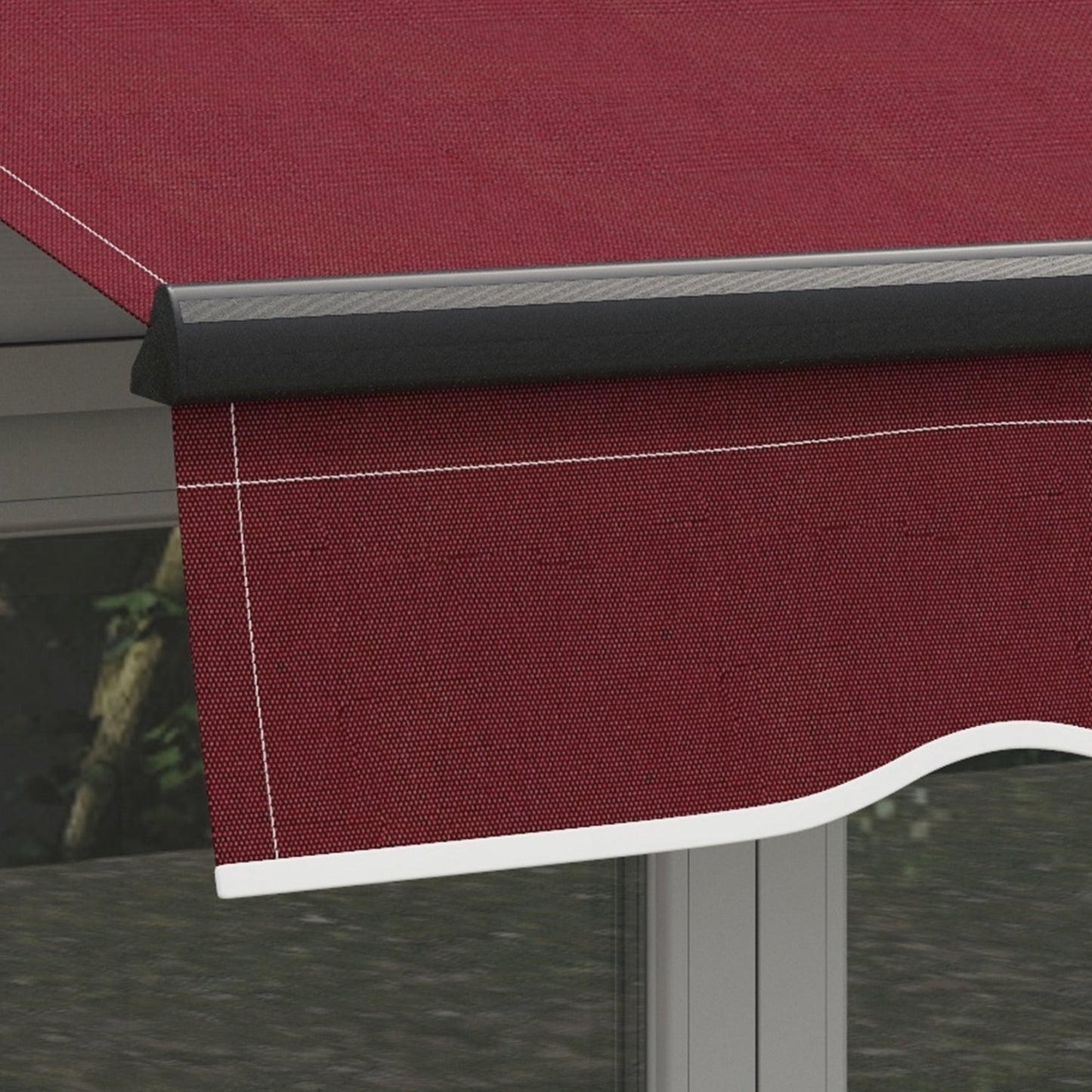  10' x 8' Retractable Awning, Patio Awning Sunshade Shelter with Manual Crank Handle, 280gsm UV Resistant Fabric and Aluminum Frame, for Balcony, Yard, Wine Red