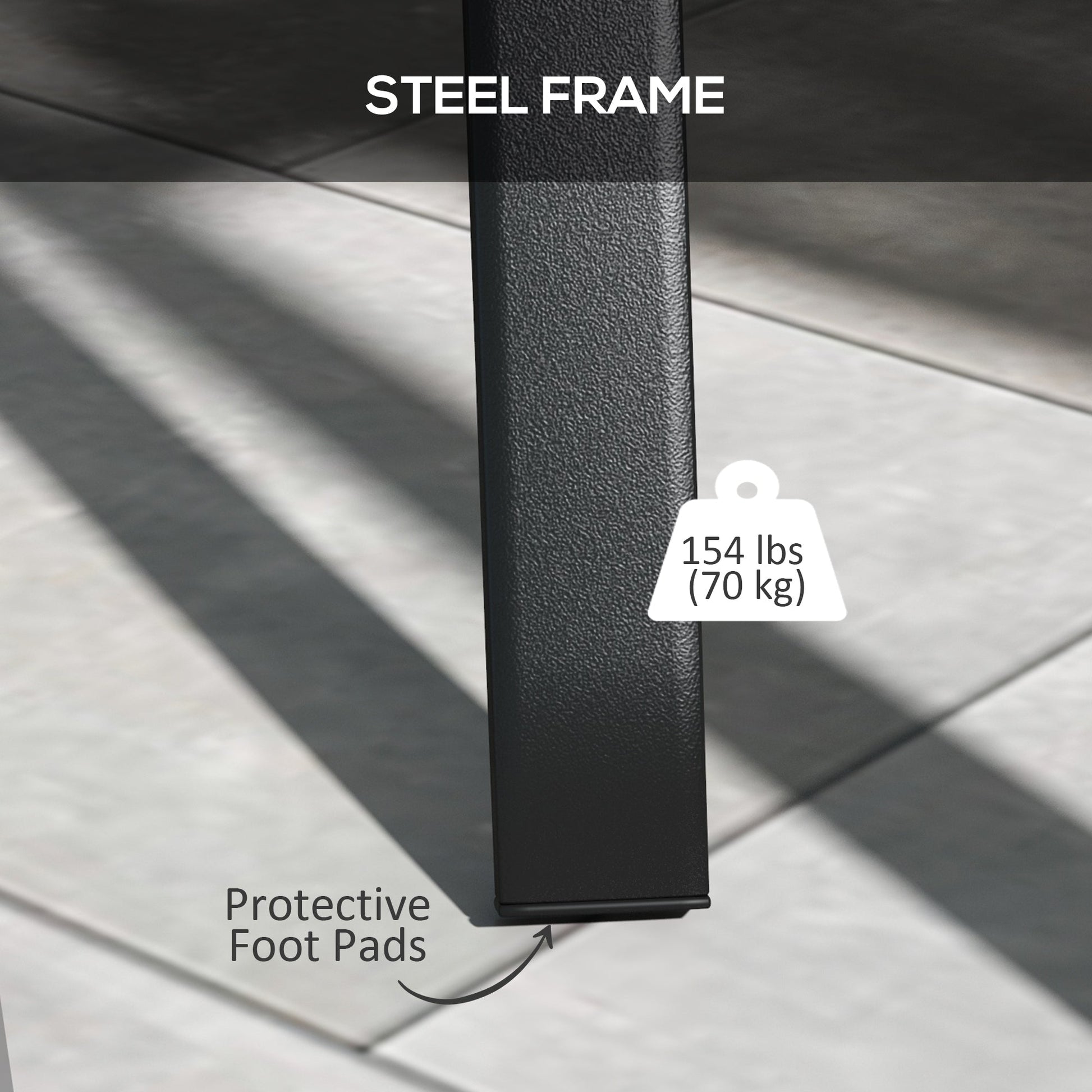 Patio Table, 31.5" Square Outdoor Dining Table for 4 People with Steel Legs, Metal Tabletop, Umbrella Hole, for Garden, Backyard, Lawn, Balcony, Black