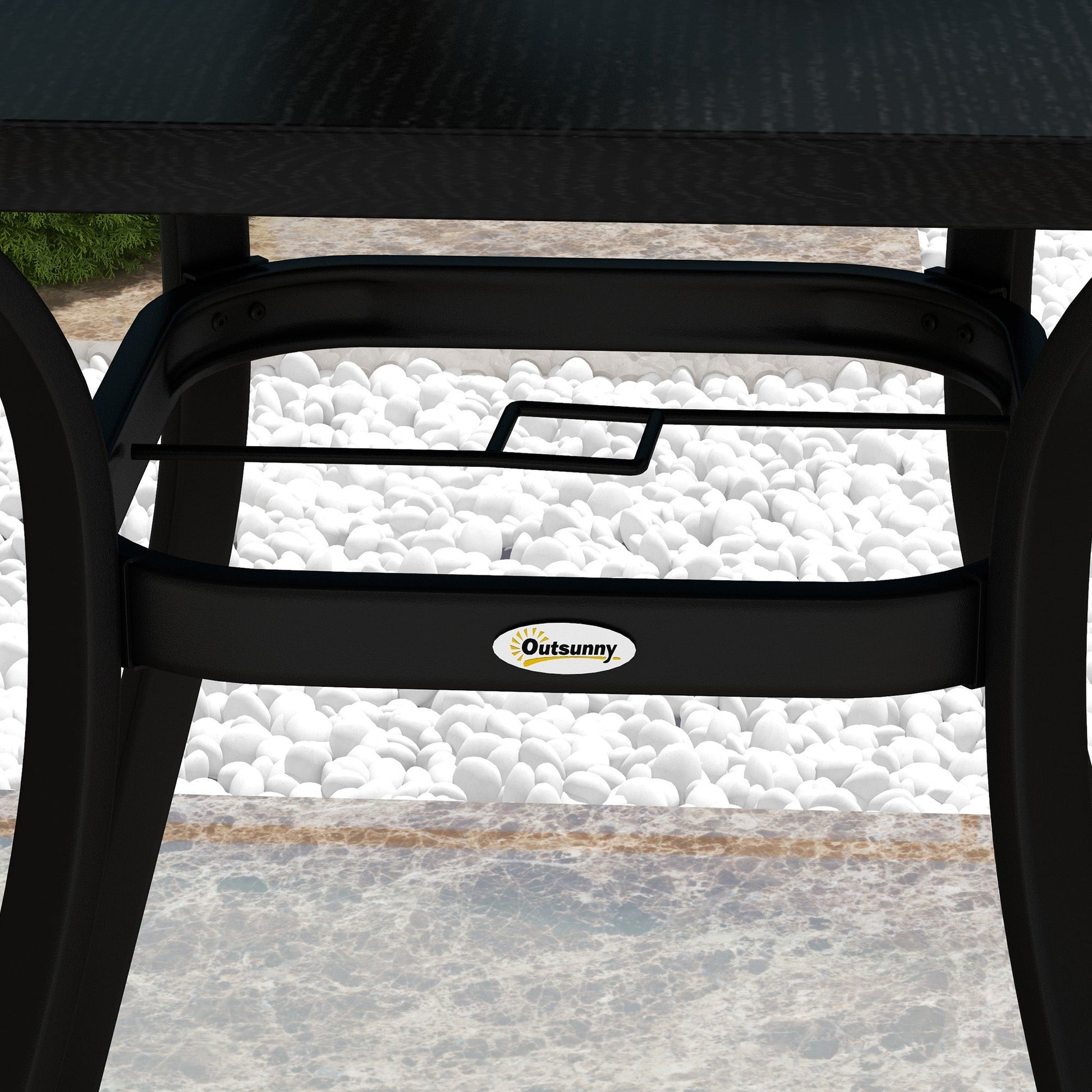 Patio Table, 31.5" Square Outdoor Dining Table for 4 People with Steel Legs, Metal Tabletop, Umbrella Hole, for Garden, Backyard, Lawn, Balcony, Black