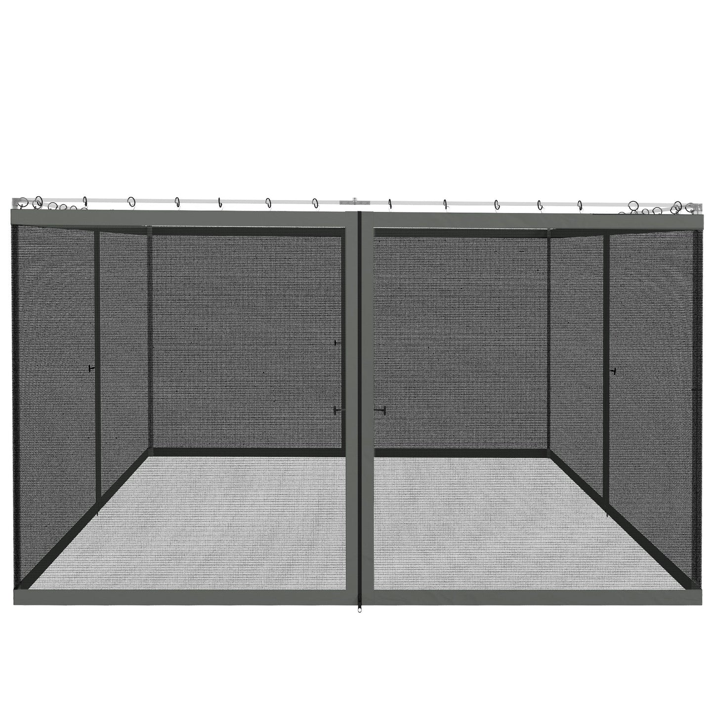 Replacement Mosquito Netting for Gazebo 12' x 12' Black Screen Walls for Canopy with Zippers for Parties and Outdoor Activities, Dark Grey