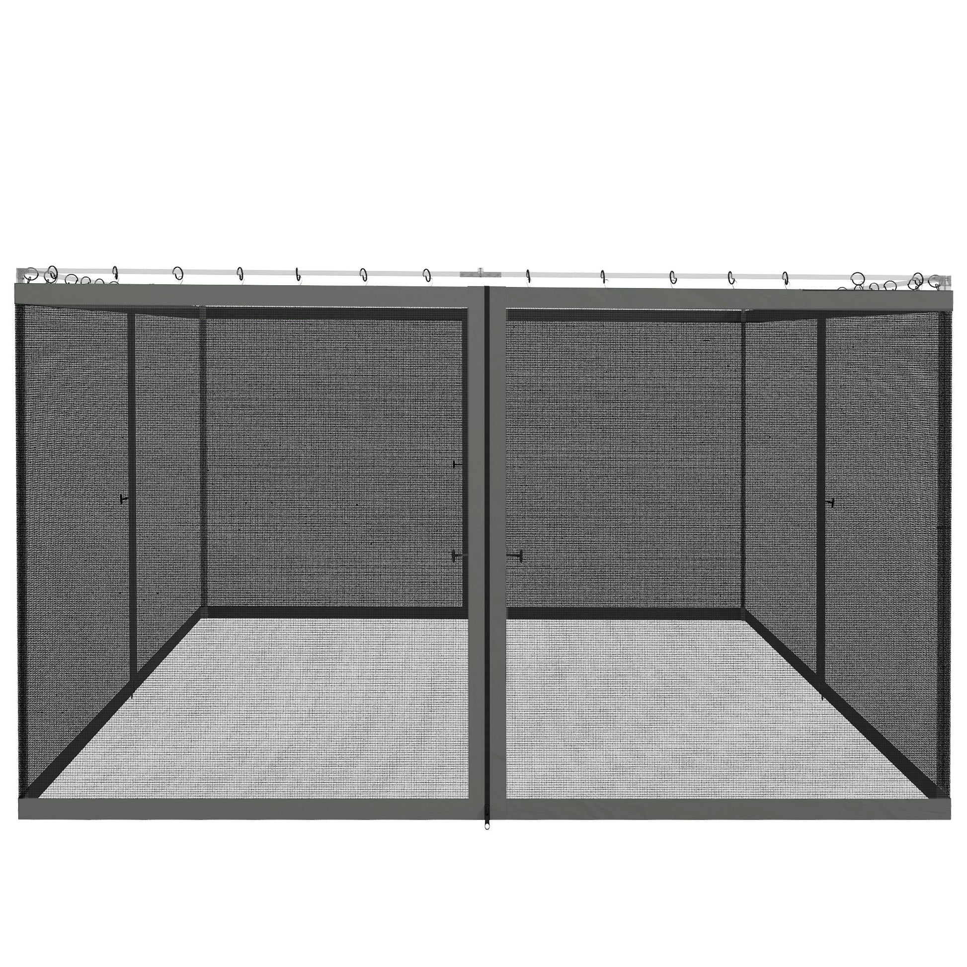 Replacement Mosquito Netting for Gazebo 12' x 12' Black Screen Walls for Canopy with Zippers for Parties and Outdoor Activities, Dark Grey