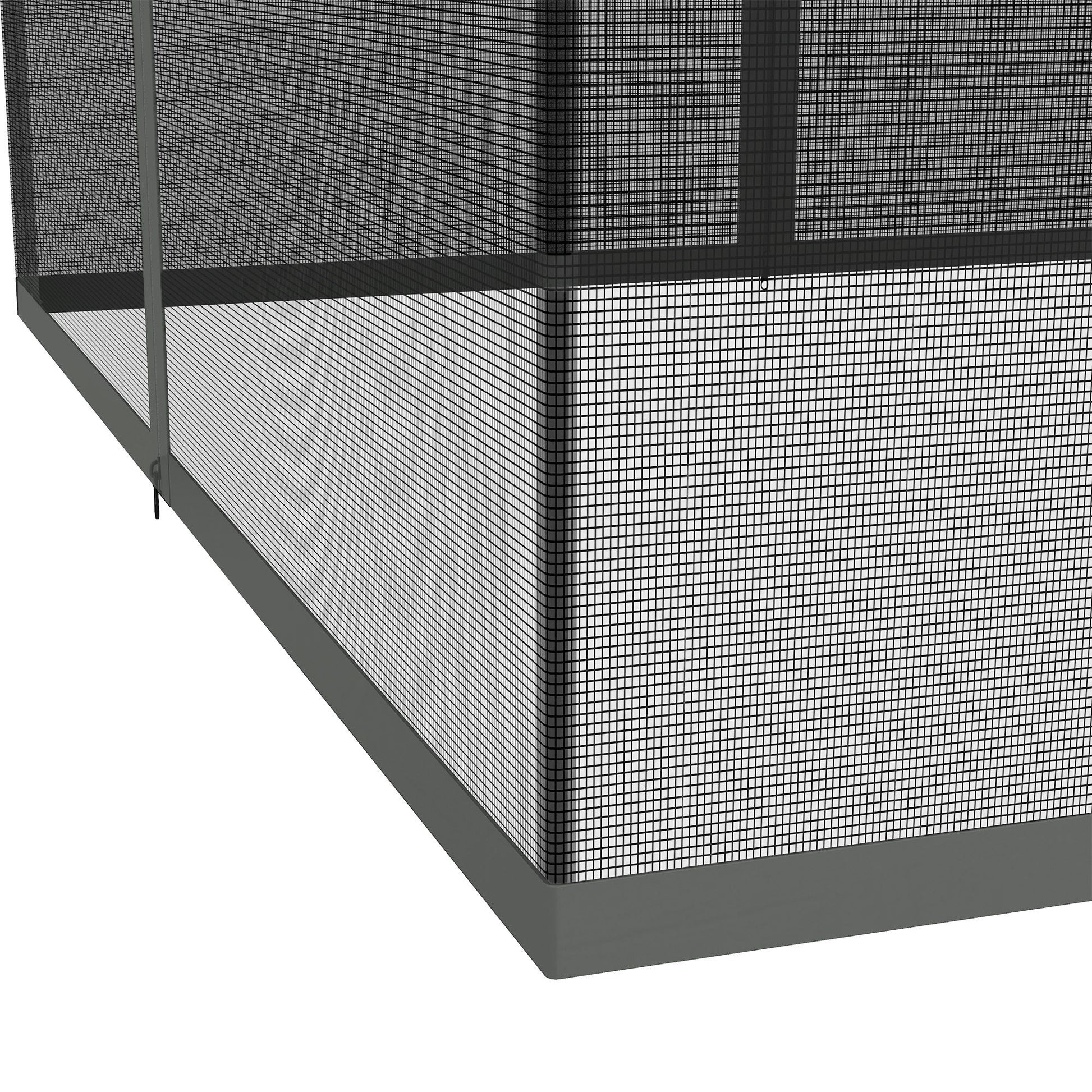 Replacement Mosquito Netting for Gazebo 12' x 12' Black Screen Walls for Canopy with Zippers for Parties and Outdoor Activities, Dark Grey