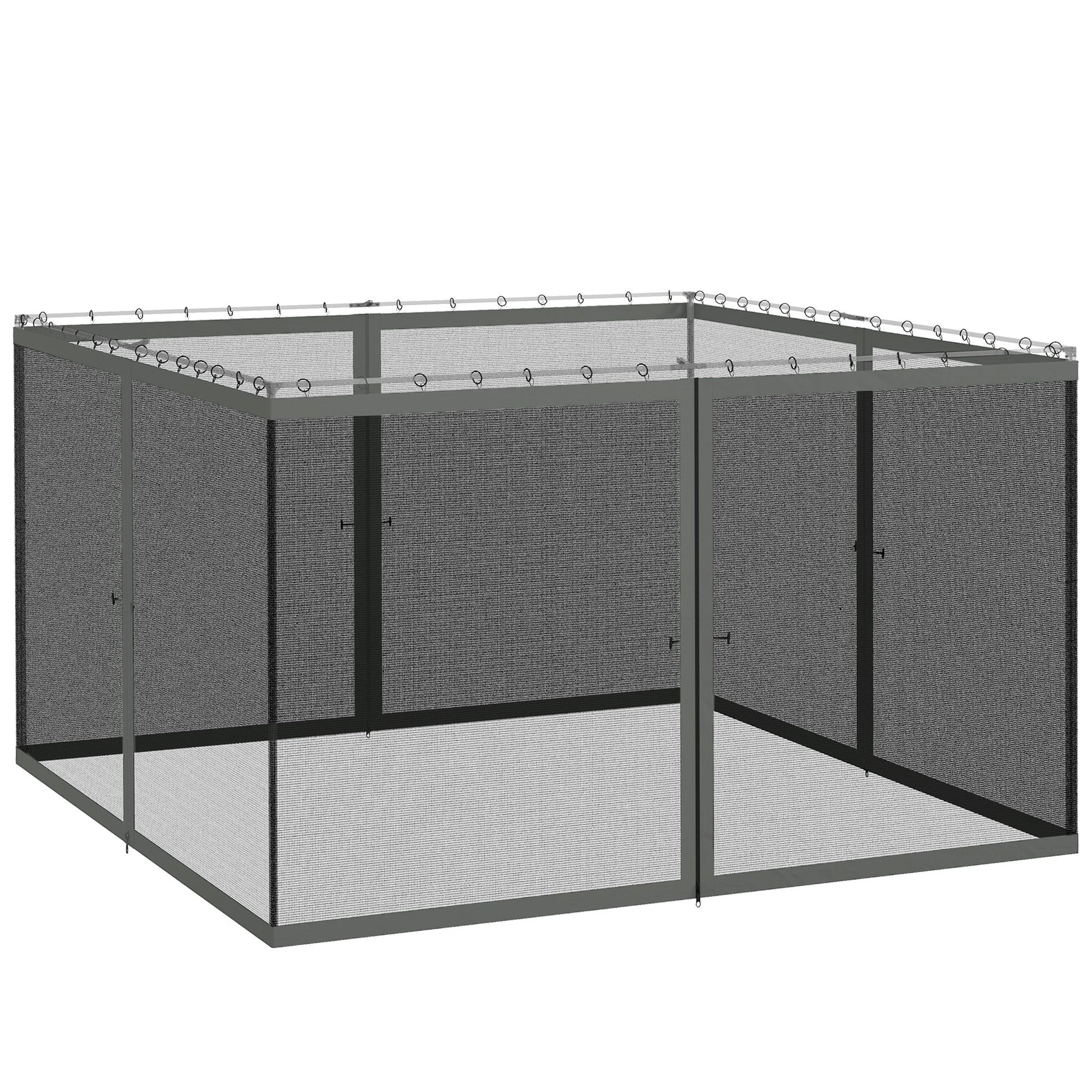 Replacement Mosquito Netting for Gazebo 12' x 12' Black Screen Walls for Canopy with Zippers for Parties and Outdoor Activities, Dark Grey