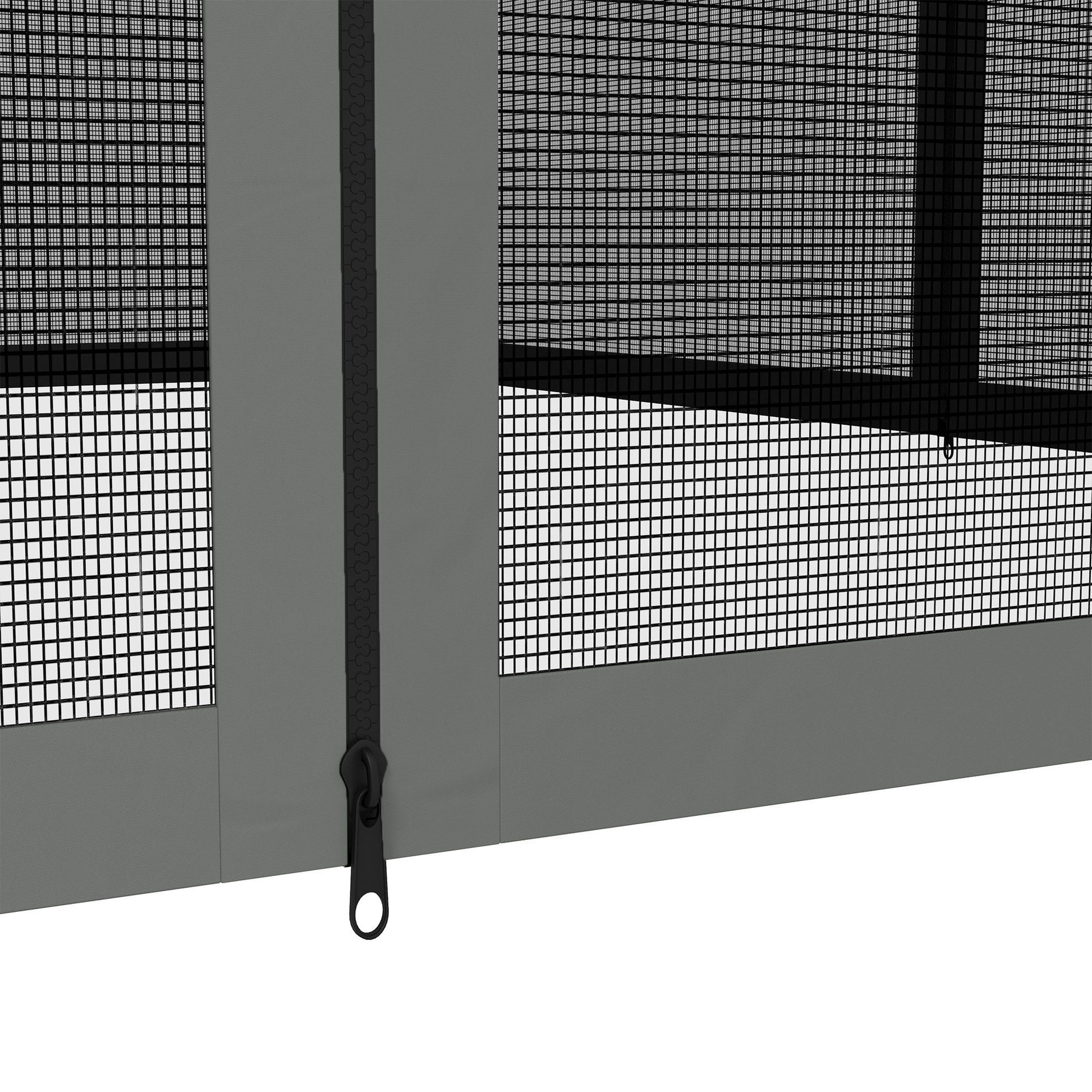 Replacement Mosquito Netting for Gazebo 12' x 12' Black Screen Walls for Canopy with Zippers for Parties and Outdoor Activities, Dark Grey