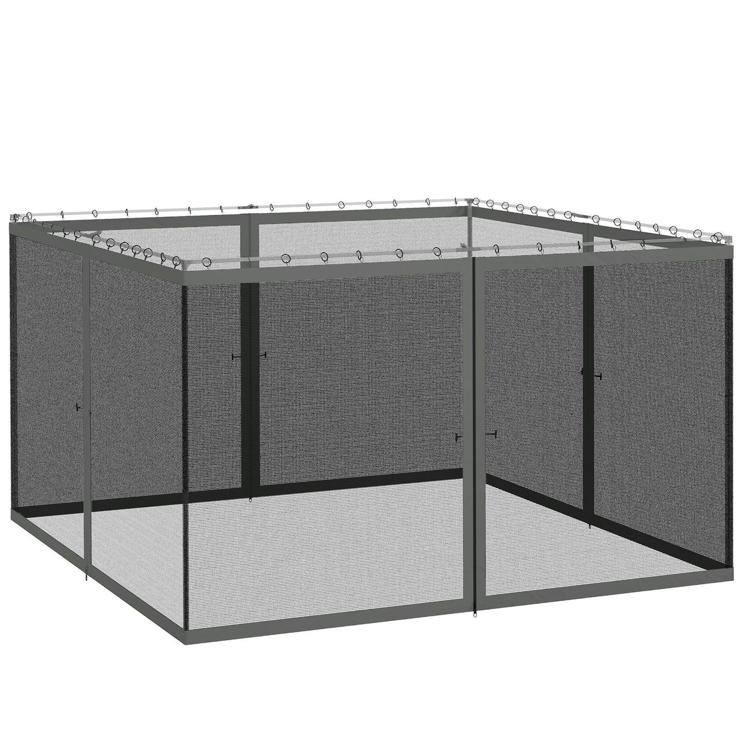 Replacement Mosquito Netting for Gazebo 12' x 12' Black Screen Walls for Canopy with Zippers for Parties and Outdoor Activities, Dark Grey