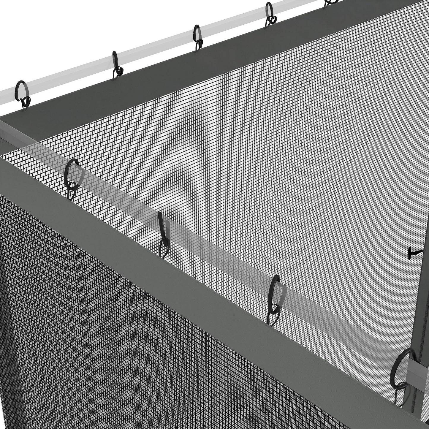 Replacement Mosquito Netting for Gazebo 12' x 12' Black Screen Walls for Canopy with Zippers for Parties and Outdoor Activities, Dark Grey