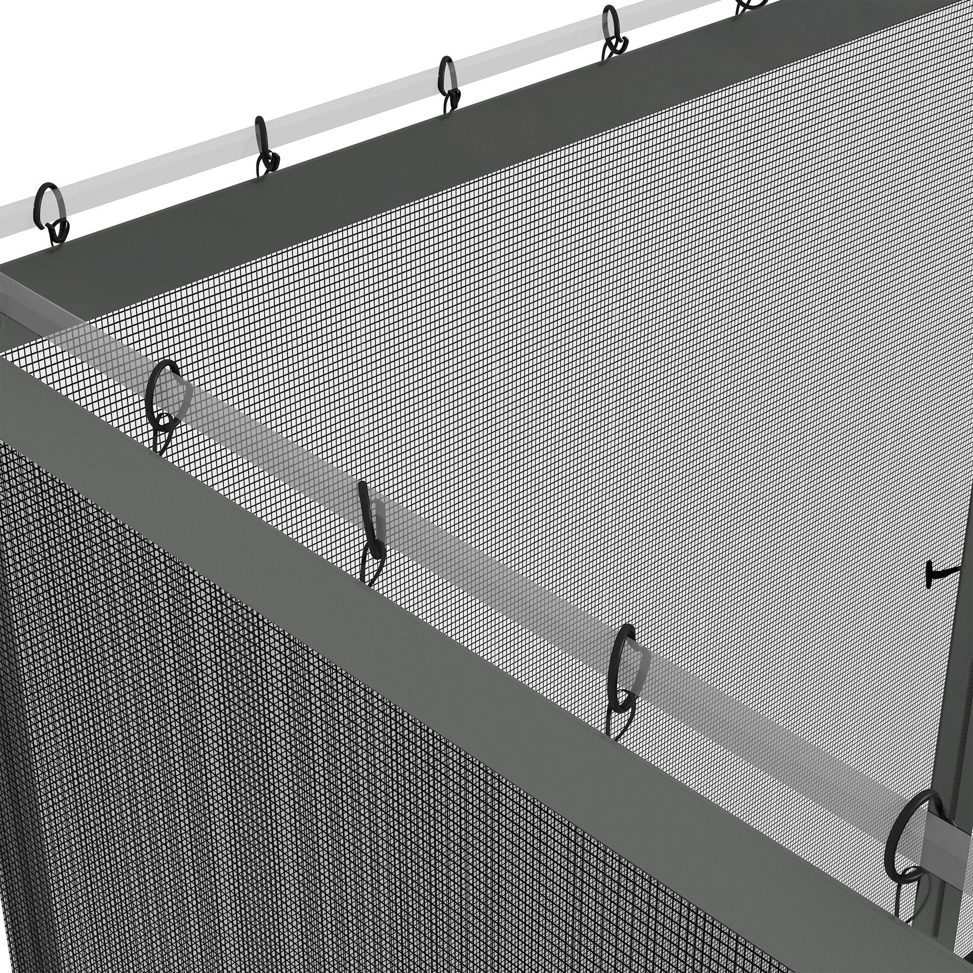 Replacement Mosquito Netting for Gazebo 12' x 12' Black Screen Walls for Canopy with Zippers for Parties and Outdoor Activities, Dark Grey