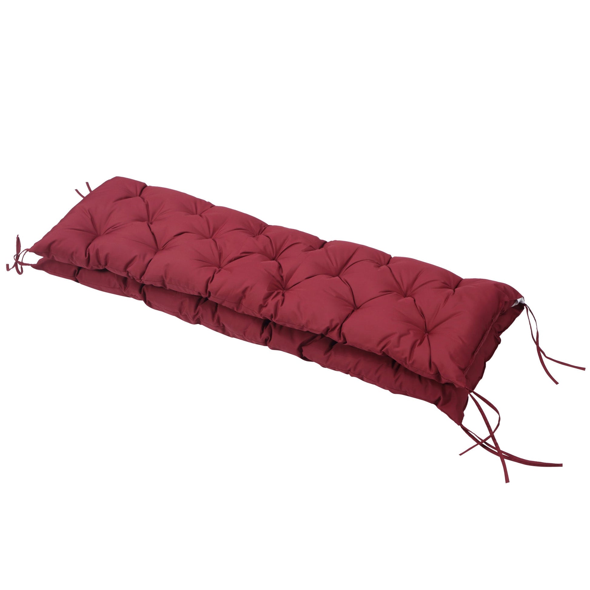 Porch Swing Cushion Garden Bench Cushion with Backrest, Non-Slip 3-Seater Thick Pad, Swing Chair Mat Replacement for Indoor and Outdoor, 59.1" x 38.6", Wine Red
