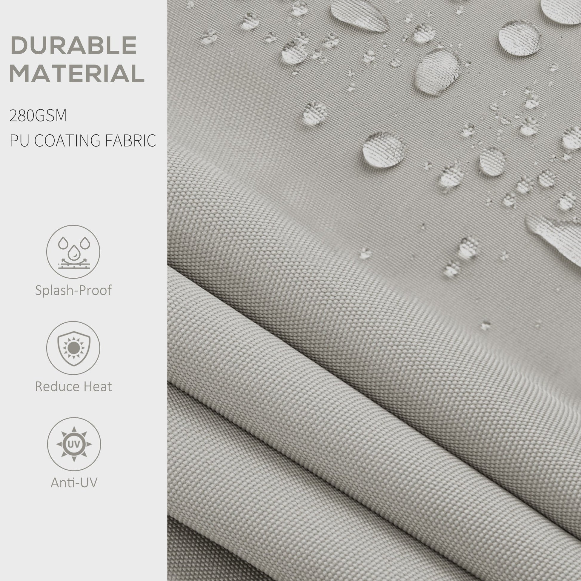  15' x 10' Retractable Awning, Patio Awning Sunshade Shelter with Manual Crank Handle, 280gsm UV Resistant Fabric and Aluminum Frame, for Balcony, Yard, Light Grey