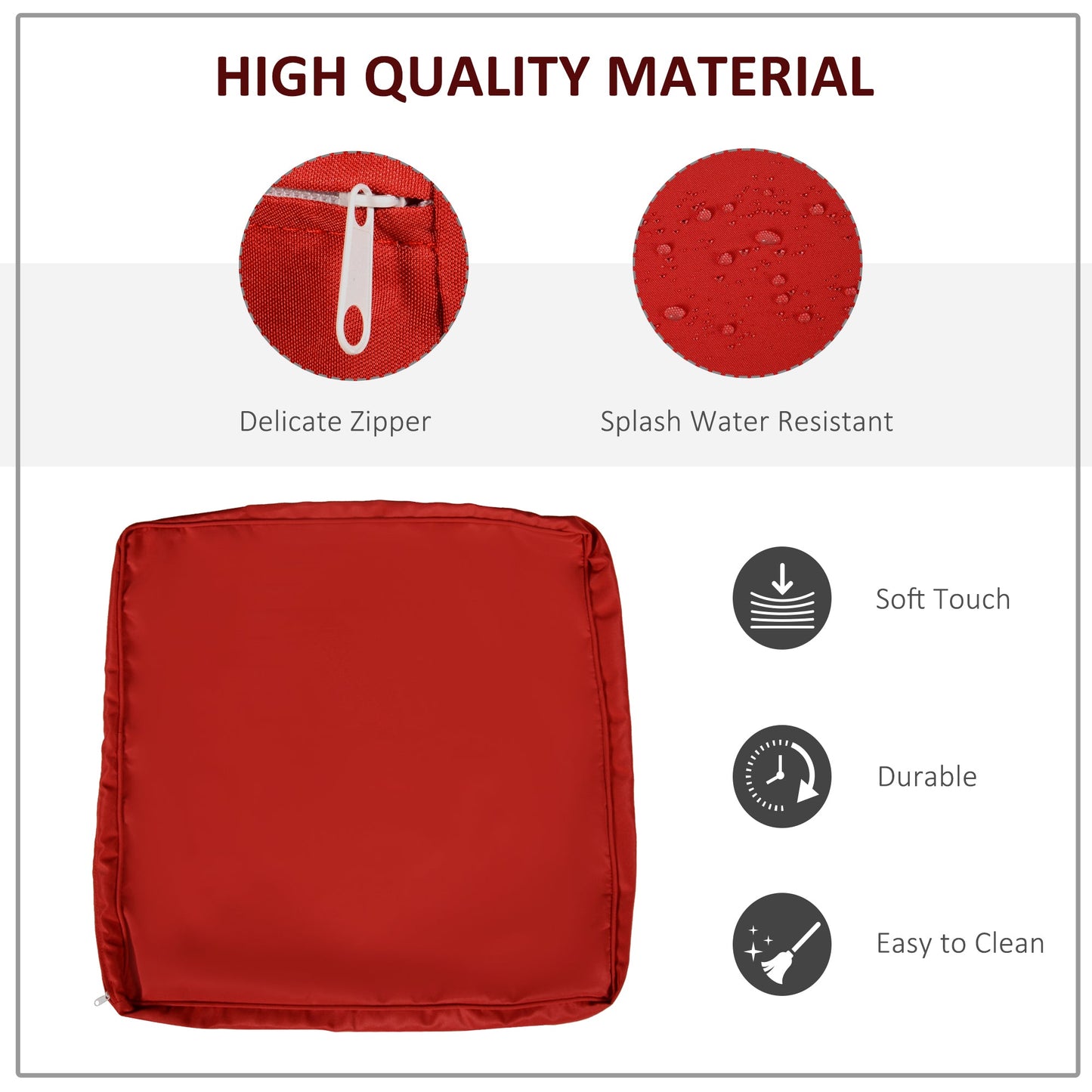 14Pcs Outdoor Cushion Covers, Patio Cushion Covers Replacement for Rattan Sofa Set - No Cushion Included, Red