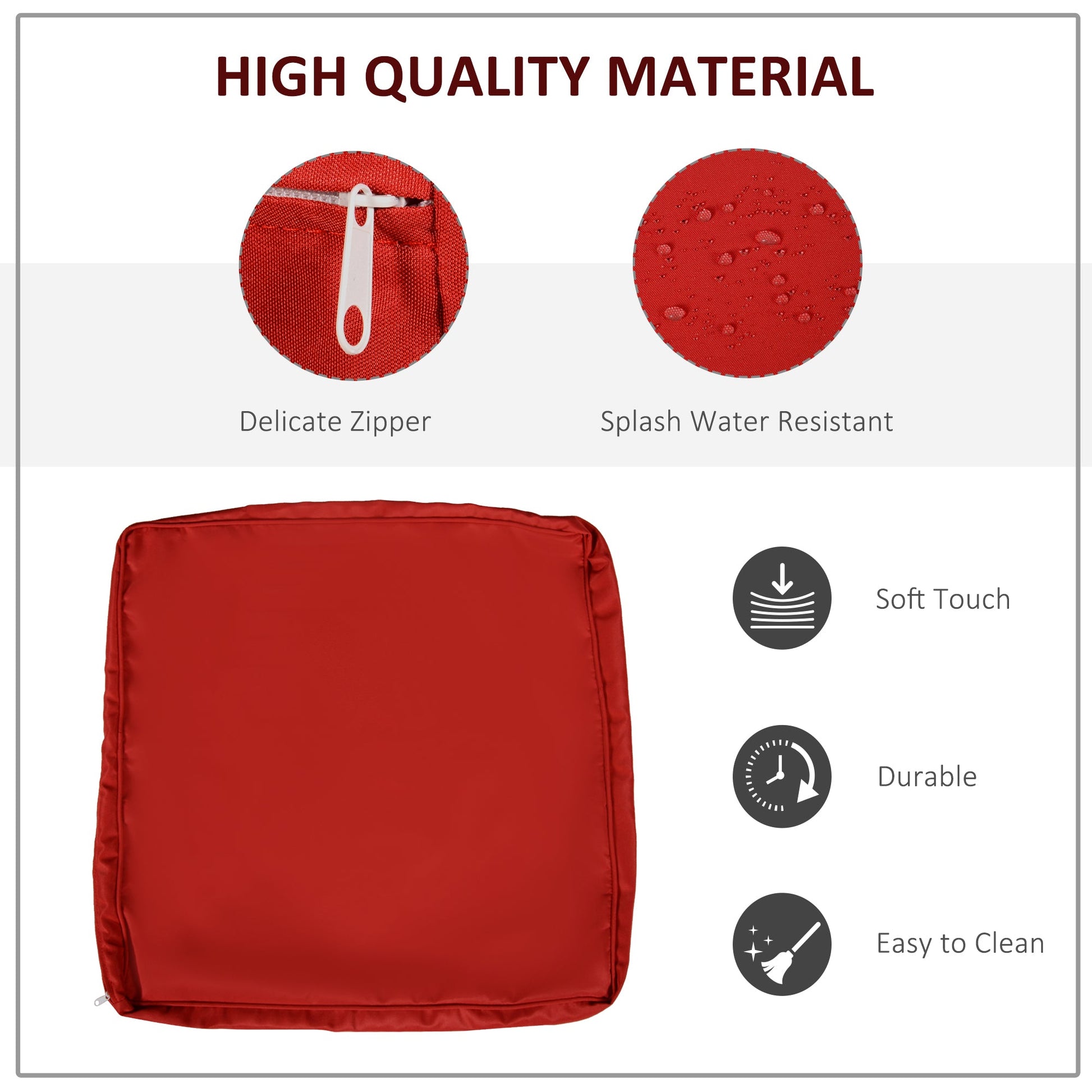 14Pcs Outdoor Cushion Covers, Patio Cushion Covers Replacement for Rattan Sofa Set - No Cushion Included, Red