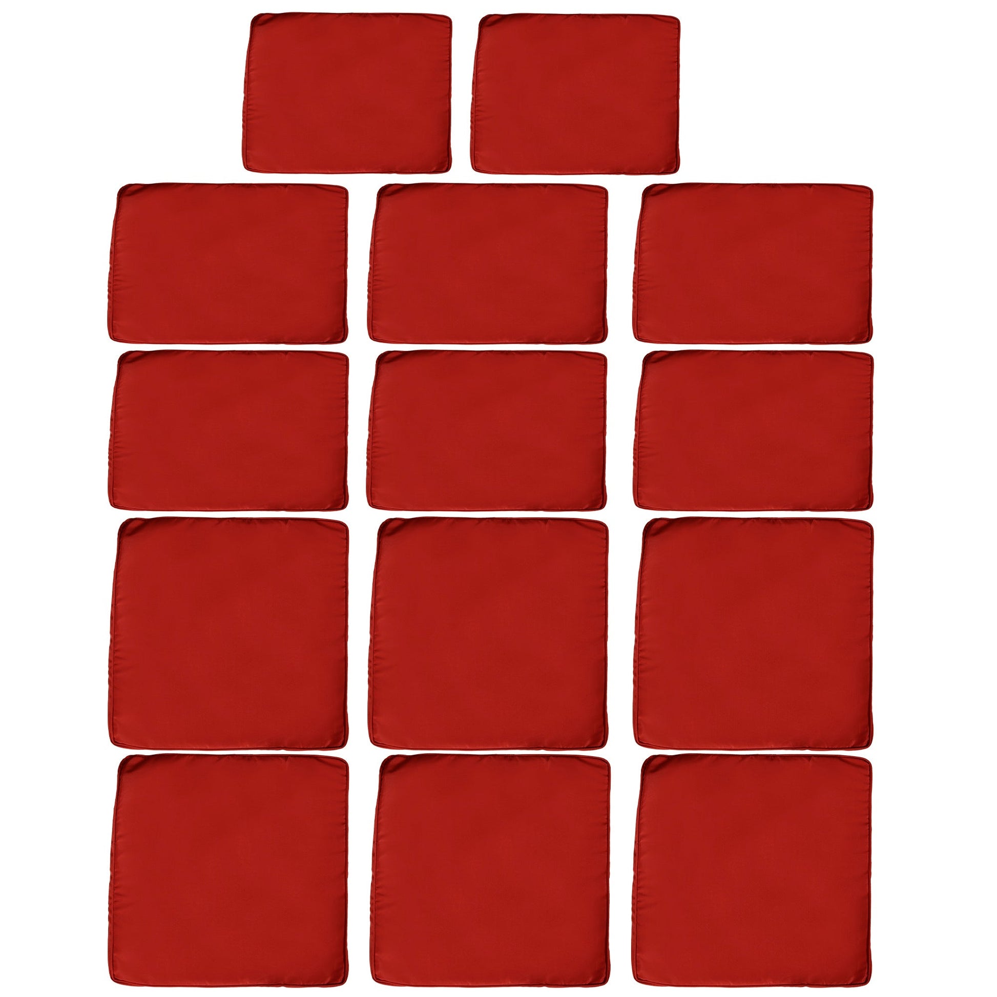 14Pcs Outdoor Cushion Covers, Patio Cushion Covers Replacement for Rattan Sofa Set - No Cushion Included, Red
