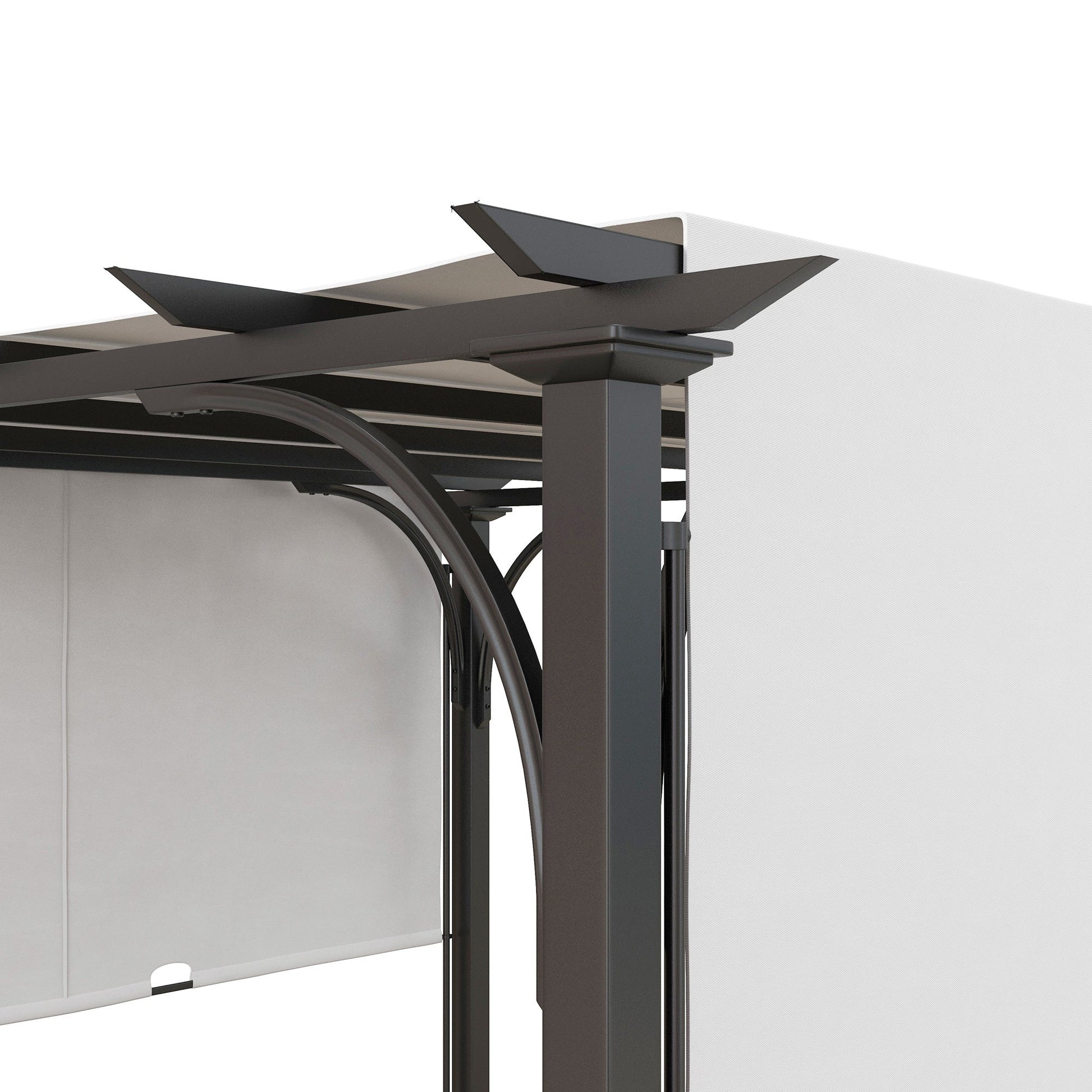 10' x 10' Outdoor Pergola Patio Gazebo Canopy Sun Shelter with Steel Frame, White