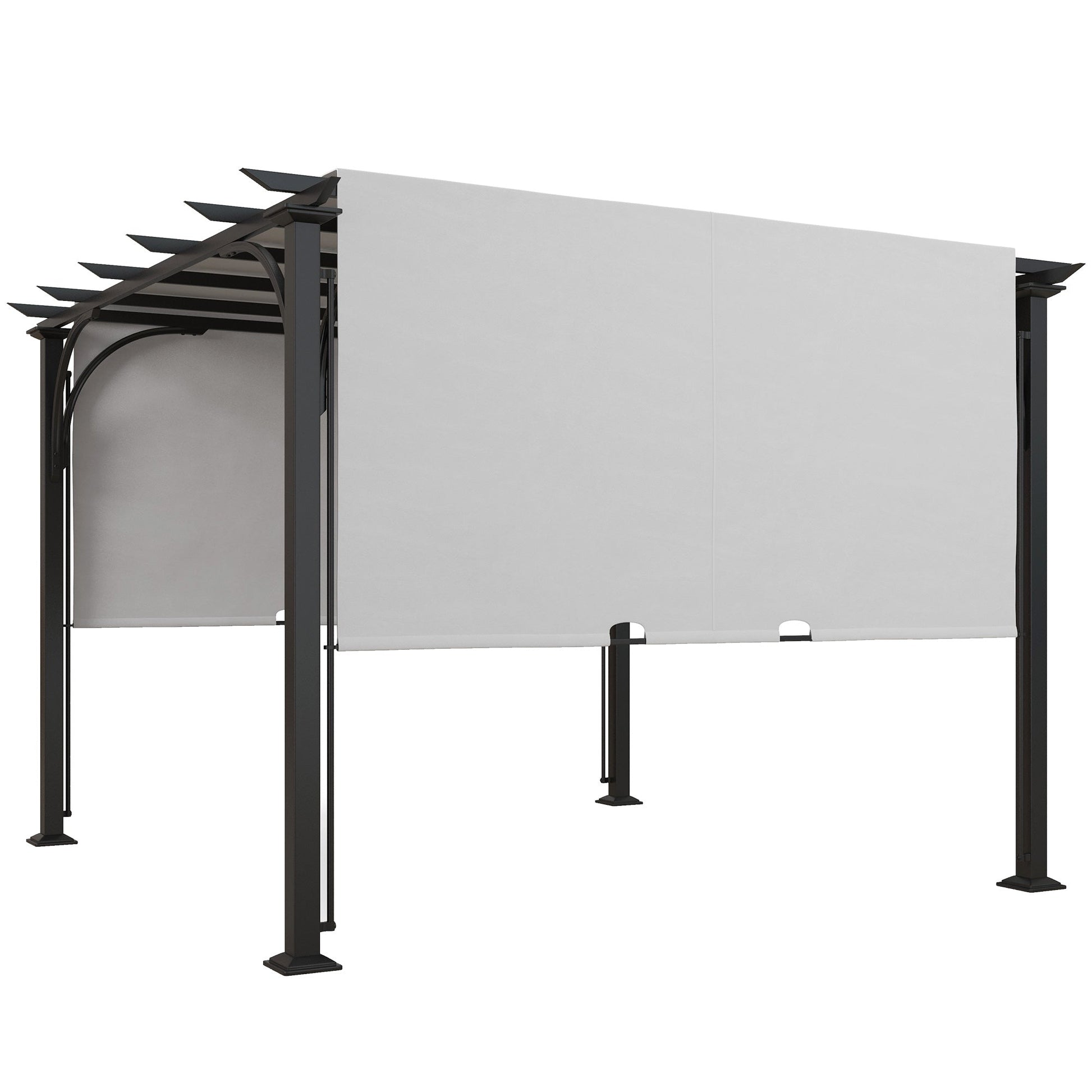 10' x 10' Outdoor Pergola Patio Gazebo Canopy Sun Shelter with Steel Frame, White