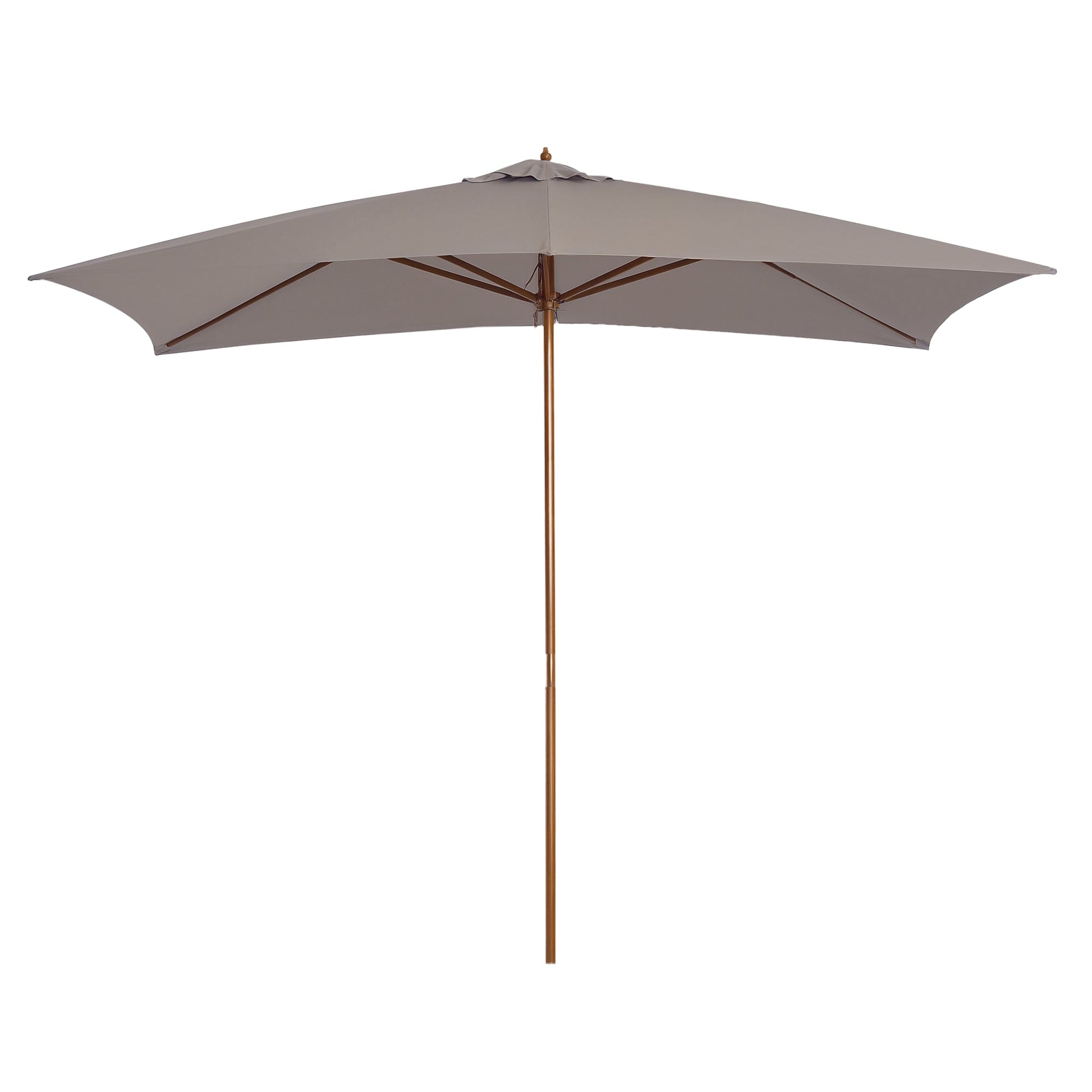7' x 10' Wooden Patio Umbrella, Rectangular Garden Parasol, Market Table Umbrella with Top Vent, Grey