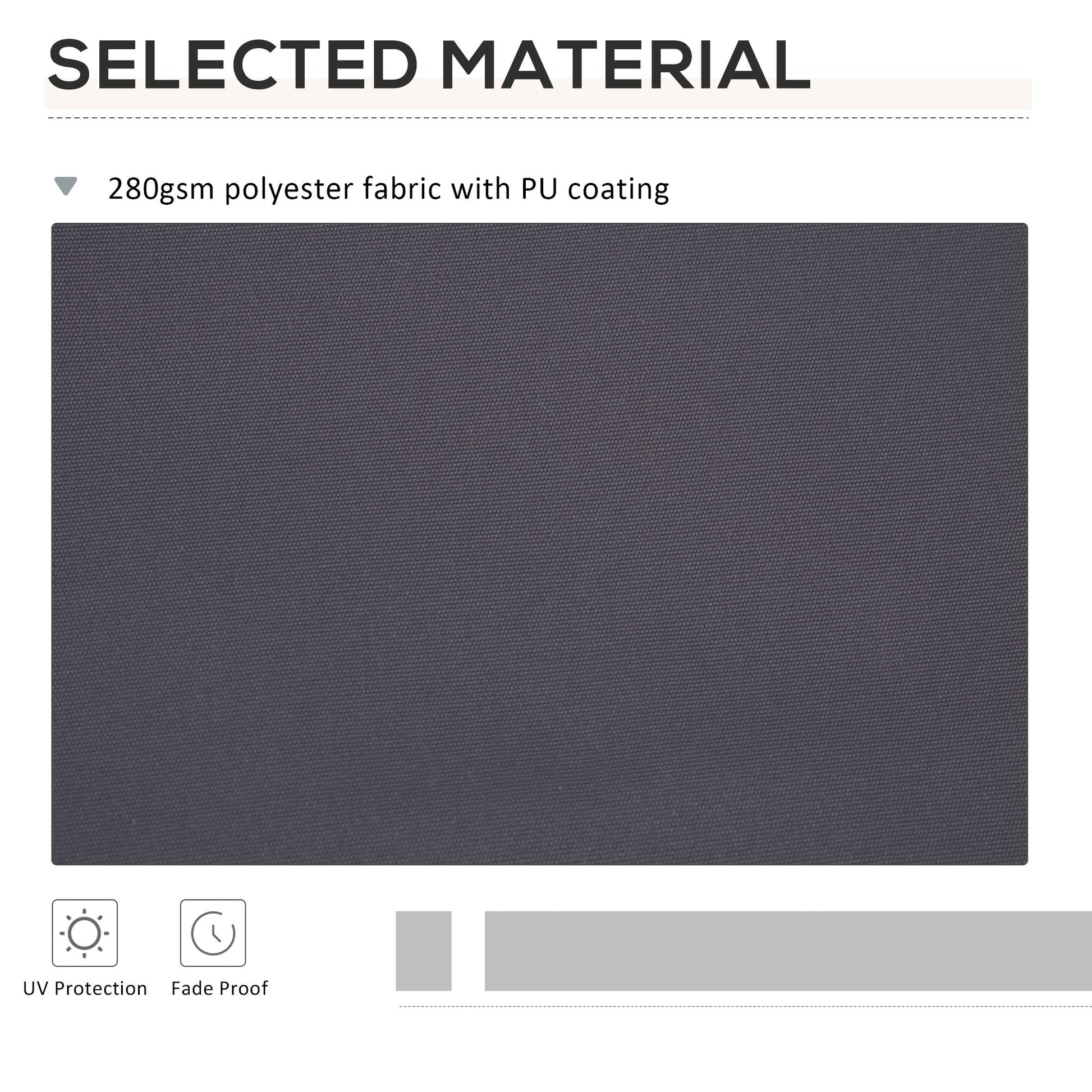 11' x 10' Retractable Awning Fabric Replacement Outdoor Sunshade Canopy Awning Cover, UV Protection, Grey