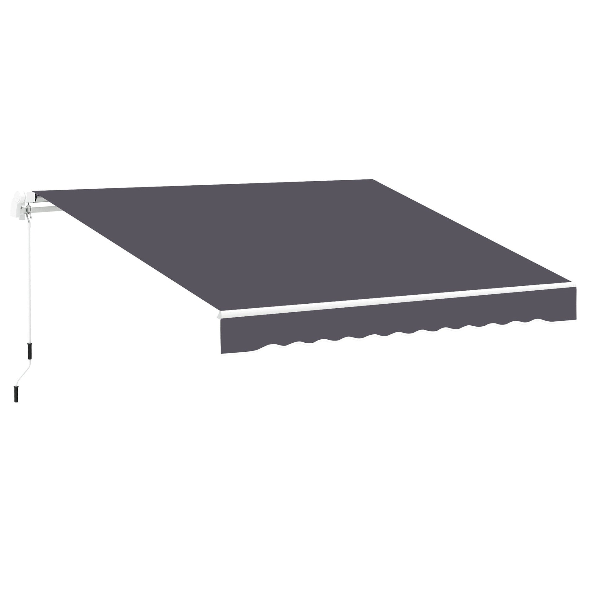 11' x 10' Retractable Awning Fabric Replacement Outdoor Sunshade Canopy Awning Cover, UV Protection, Grey