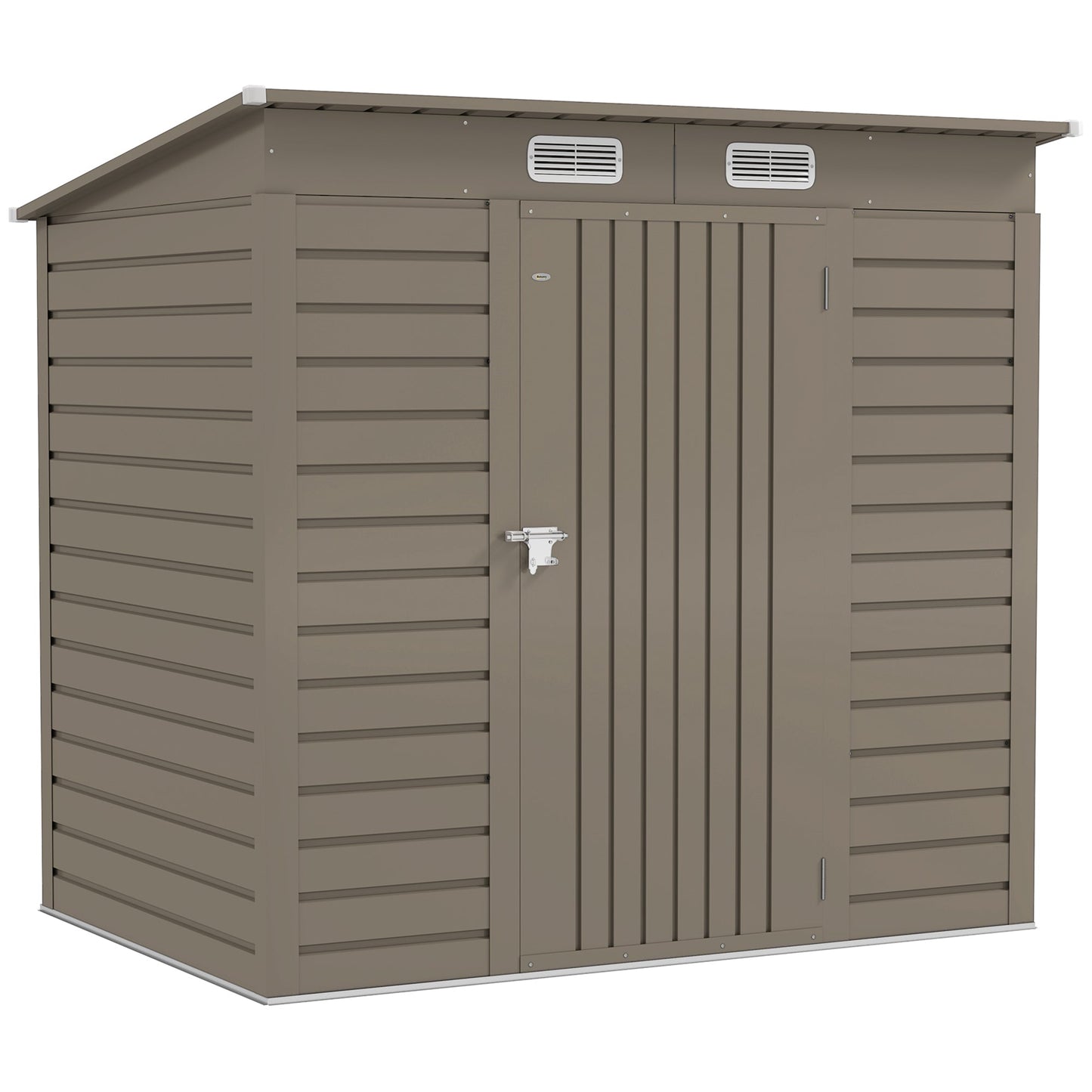 6 x 4FT Outdoor Storage Shed, Easy to Assemble Galvanized Metal Garden Shed, Waterproof Tool Shed with Lockable Door and 2 Vents for Backyard, Lawn, Patio, Light Grey