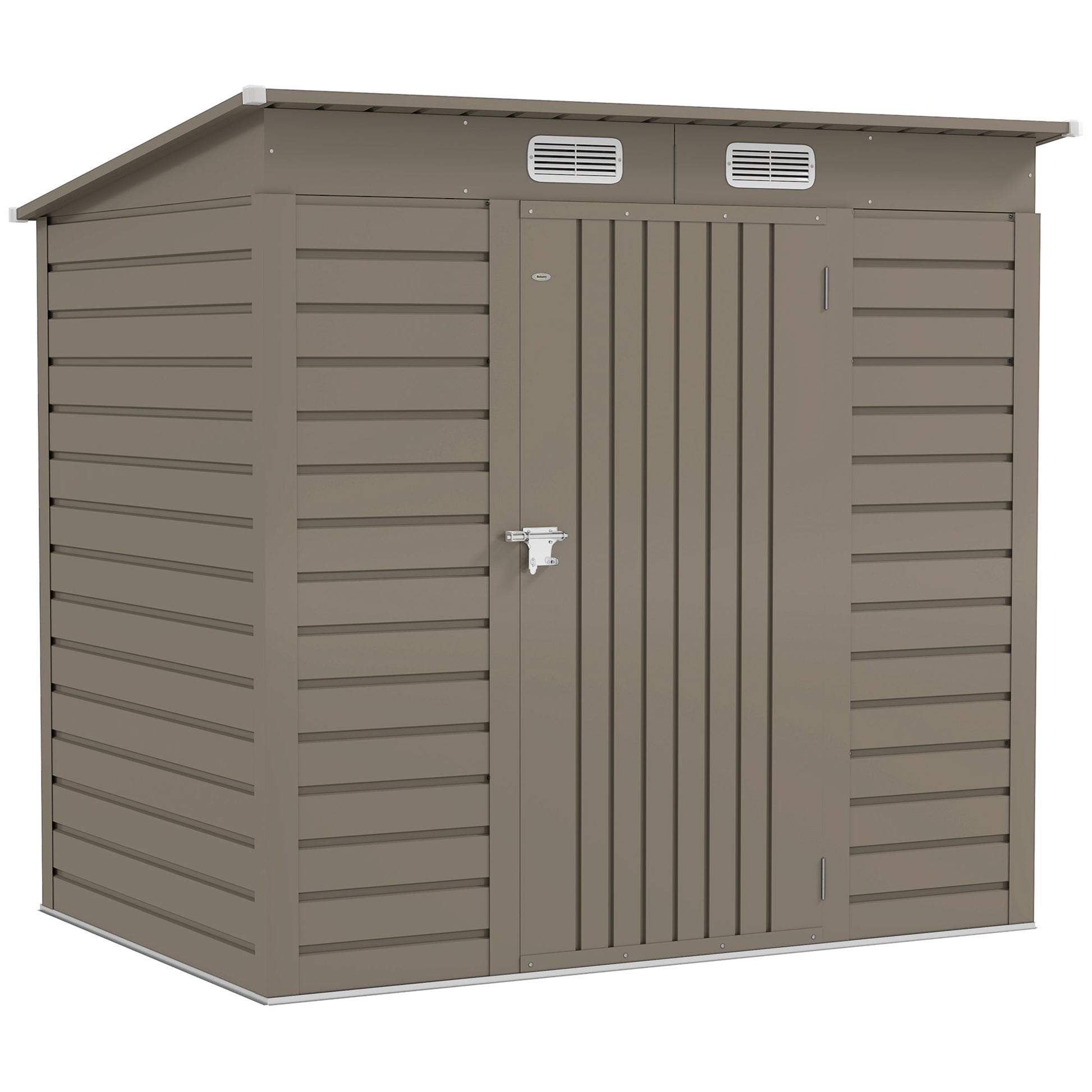 6 x 4FT Outdoor Storage Shed, Easy to Assemble Galvanized Metal Garden Shed, Waterproof Tool Shed with Lockable Door and 2 Vents for Backyard, Lawn, Patio, Light Grey