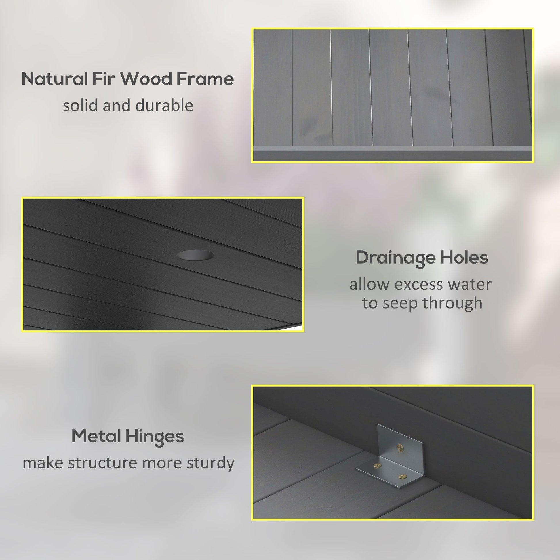 2 Tiers Raised Garden Bed, Wooden Elevated Planter Box with Legs Gardening Planting Bed with 2 Compartments for Flower Vegetable Herb Grow, Grey